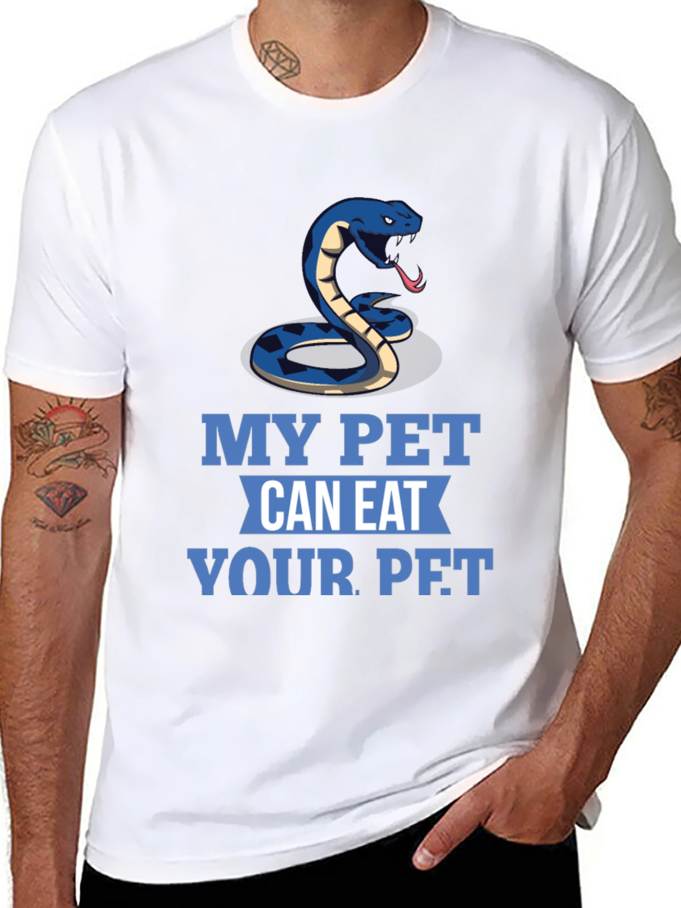 Black My Pet Can Eat Your Pet Snake T-Shirt view 8