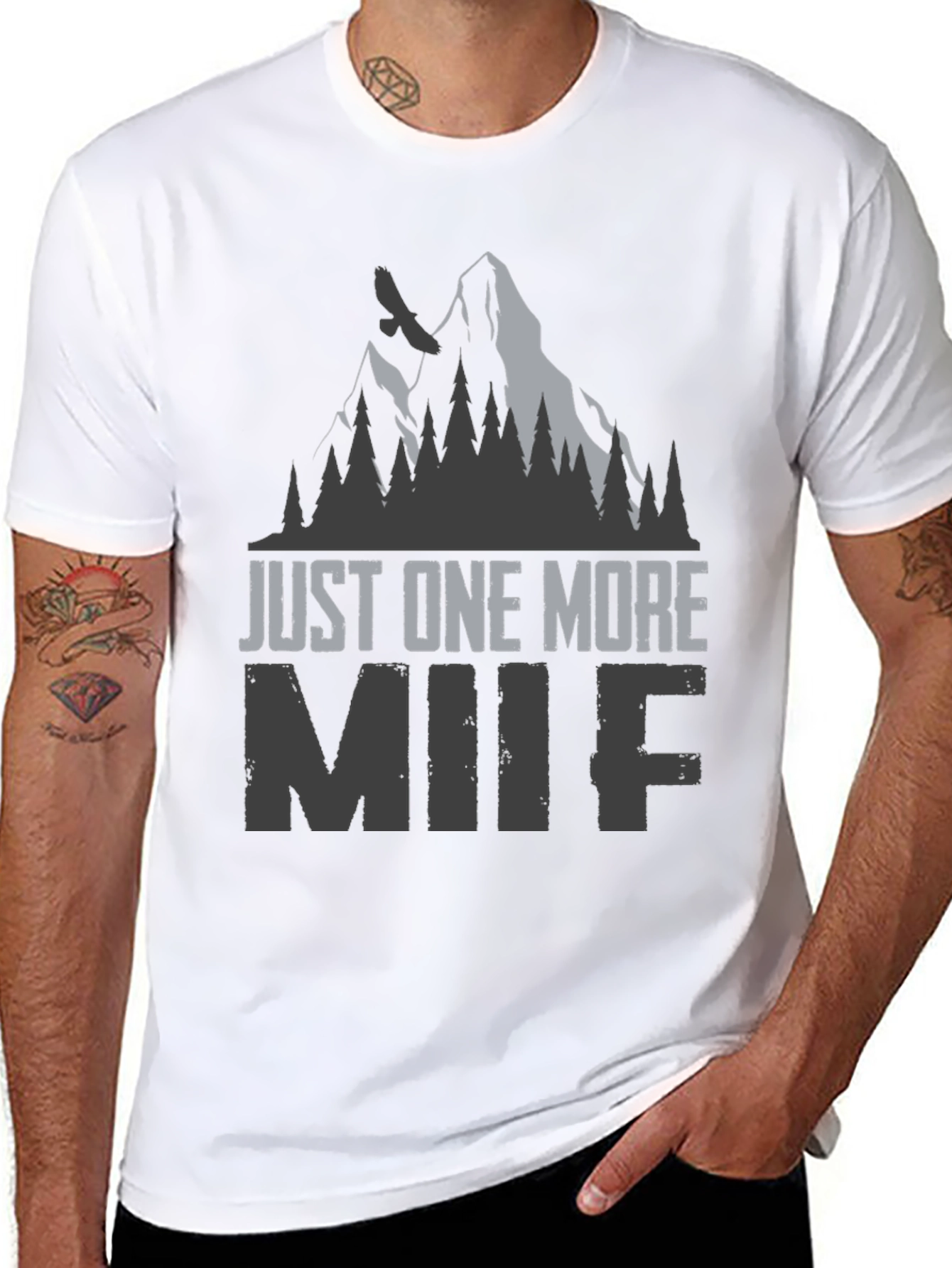 Black Just One More MIIF Graphic T-Shirt view 8