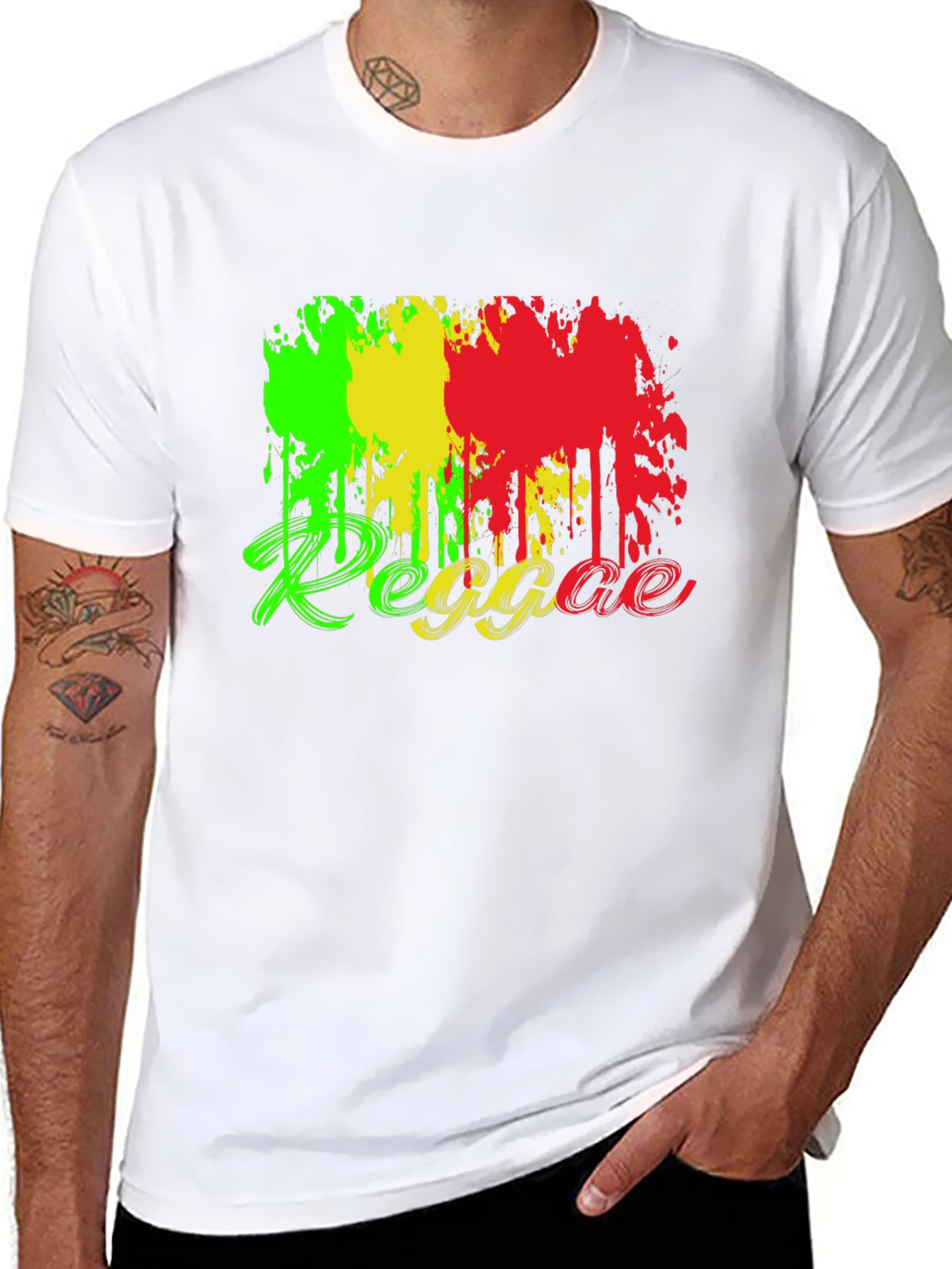 Black Reggae Style Black T-Shirt view 8