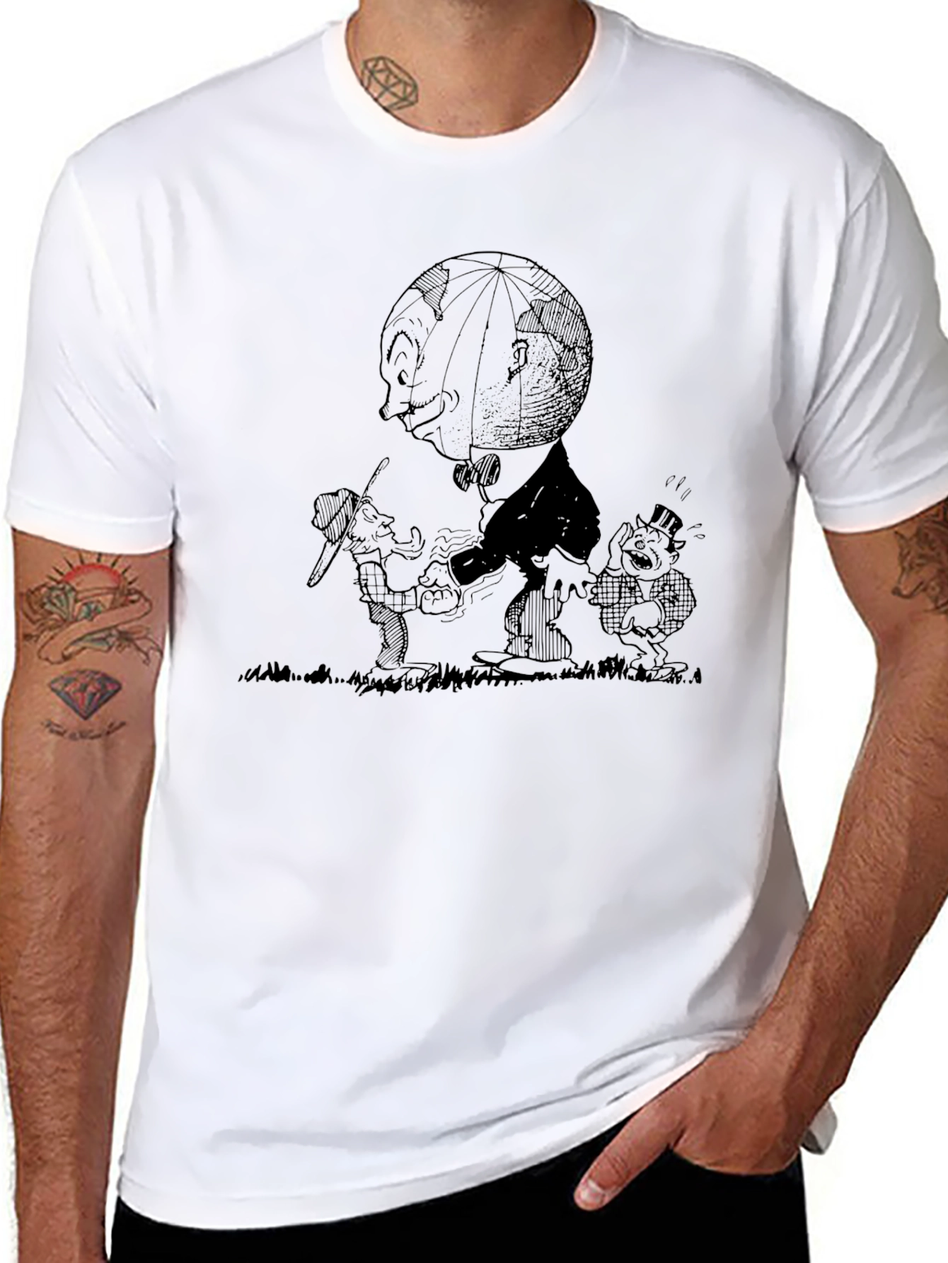 Black Cartoon Graphic Black T-Shirt view 8