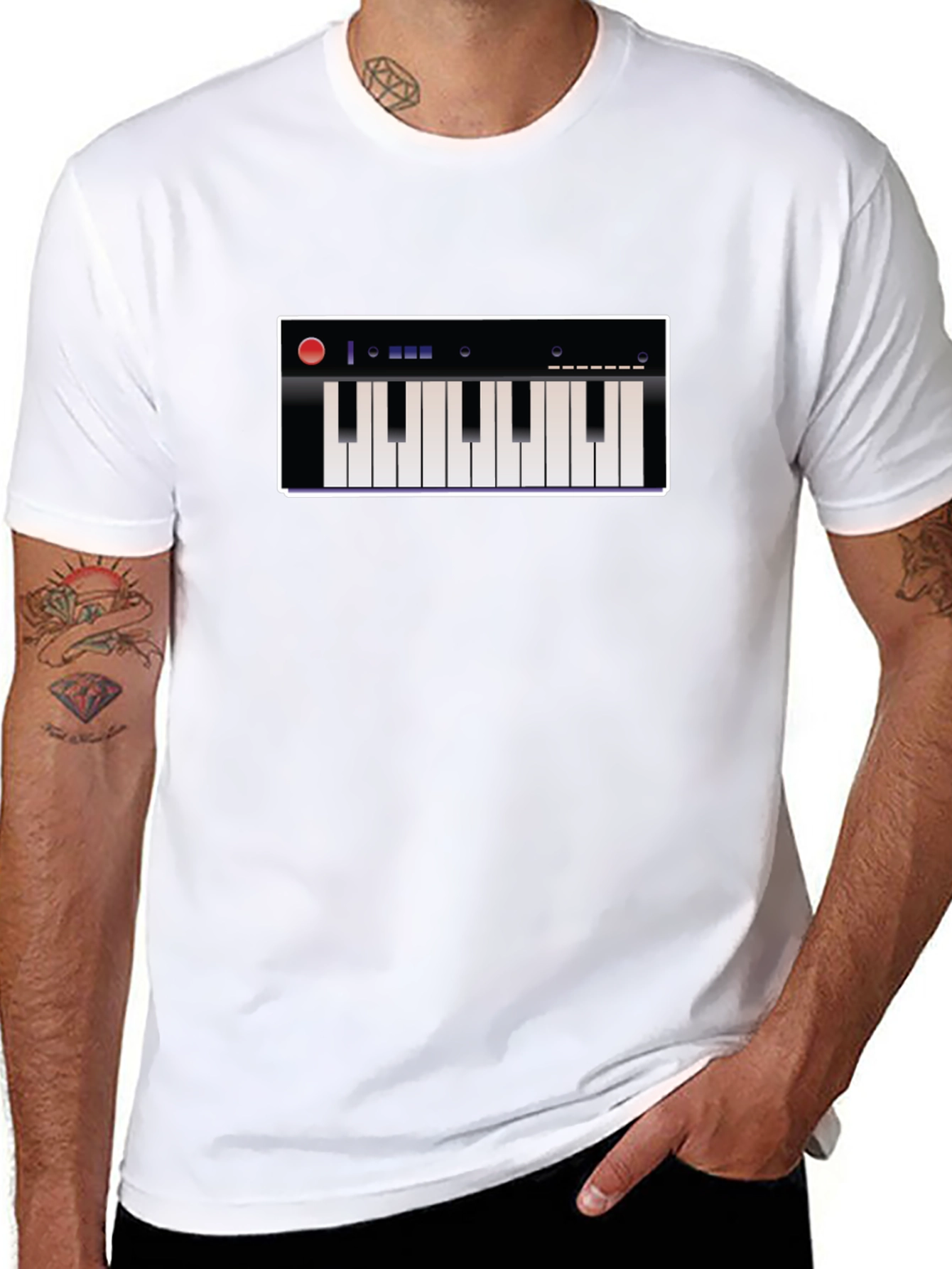 Black Keyboard T-Shirt - Musical Instrument Graphic Tee view 8