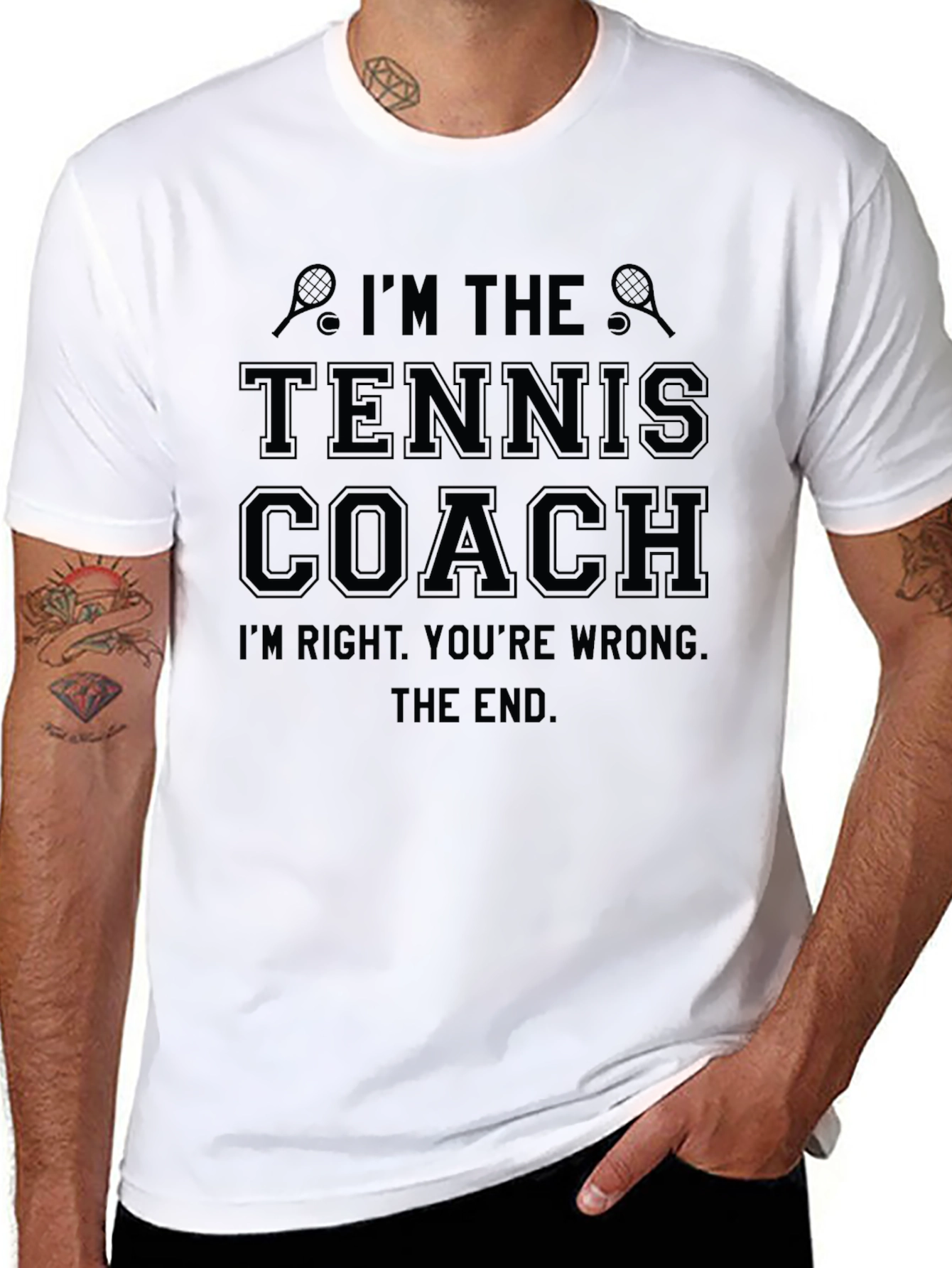 Black Tennis Coach T-Shirt - Funny Sports Tee view 8