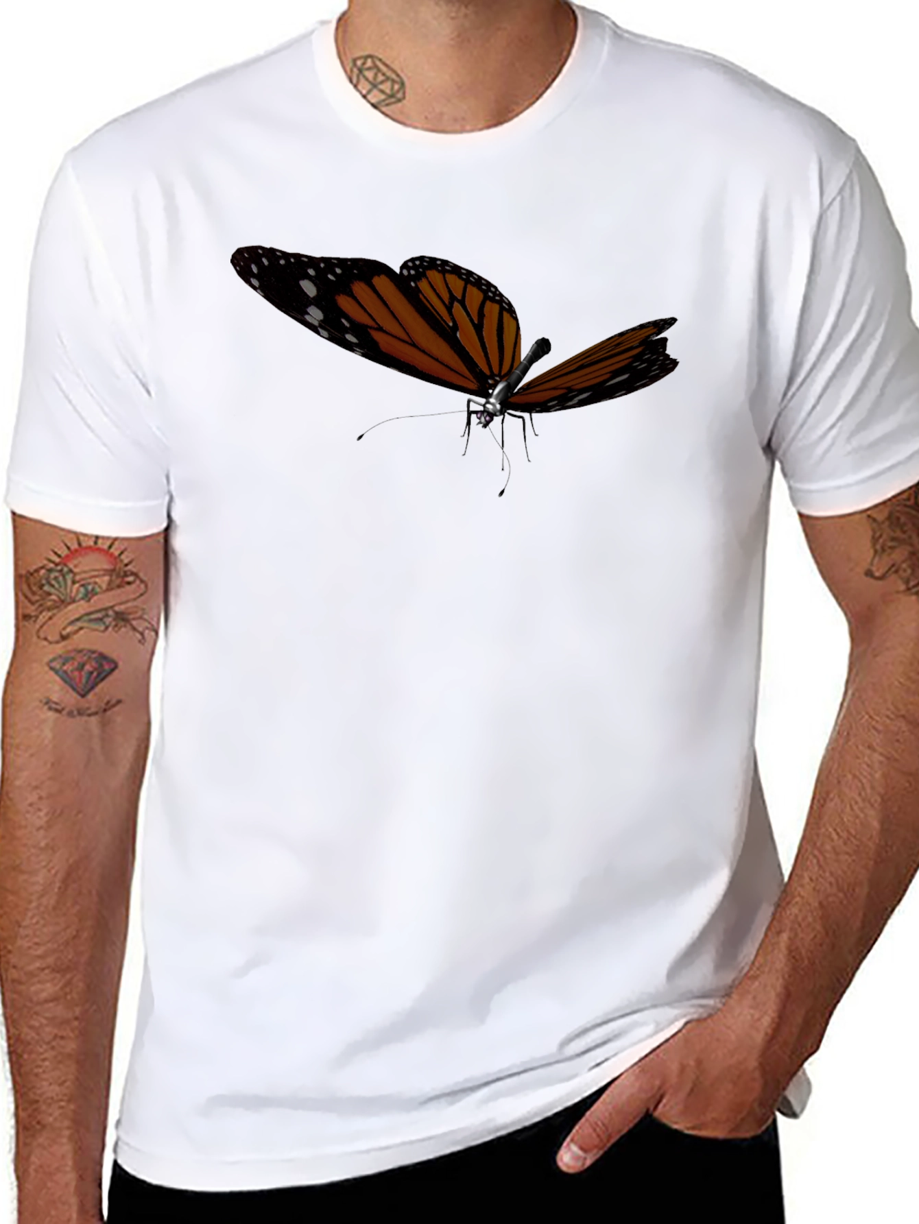 Black Butterfly Graphic Tee - Modern Casual Style view 8