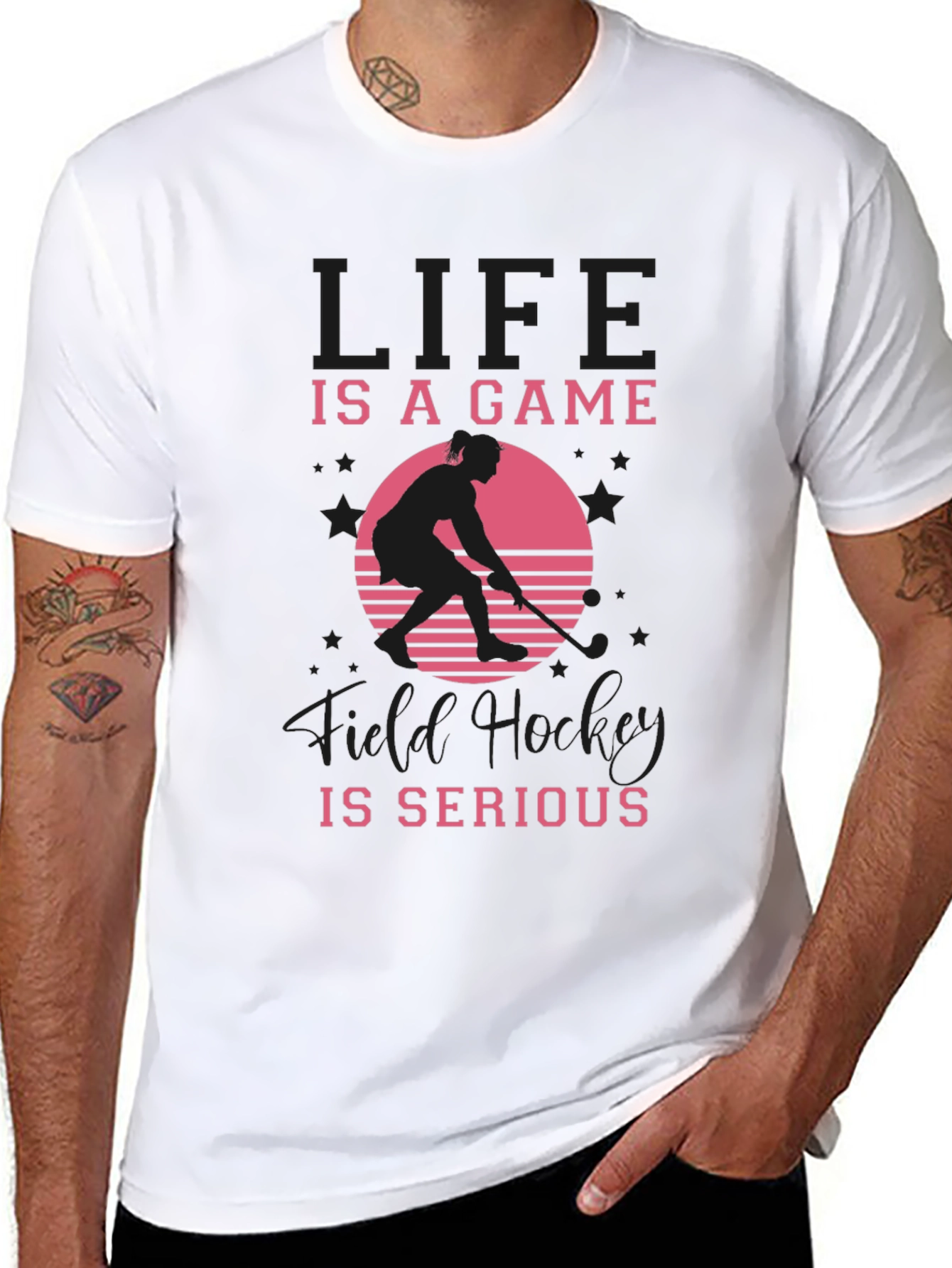 Black Life Is A Game Field Hockey T-Shirt view 8