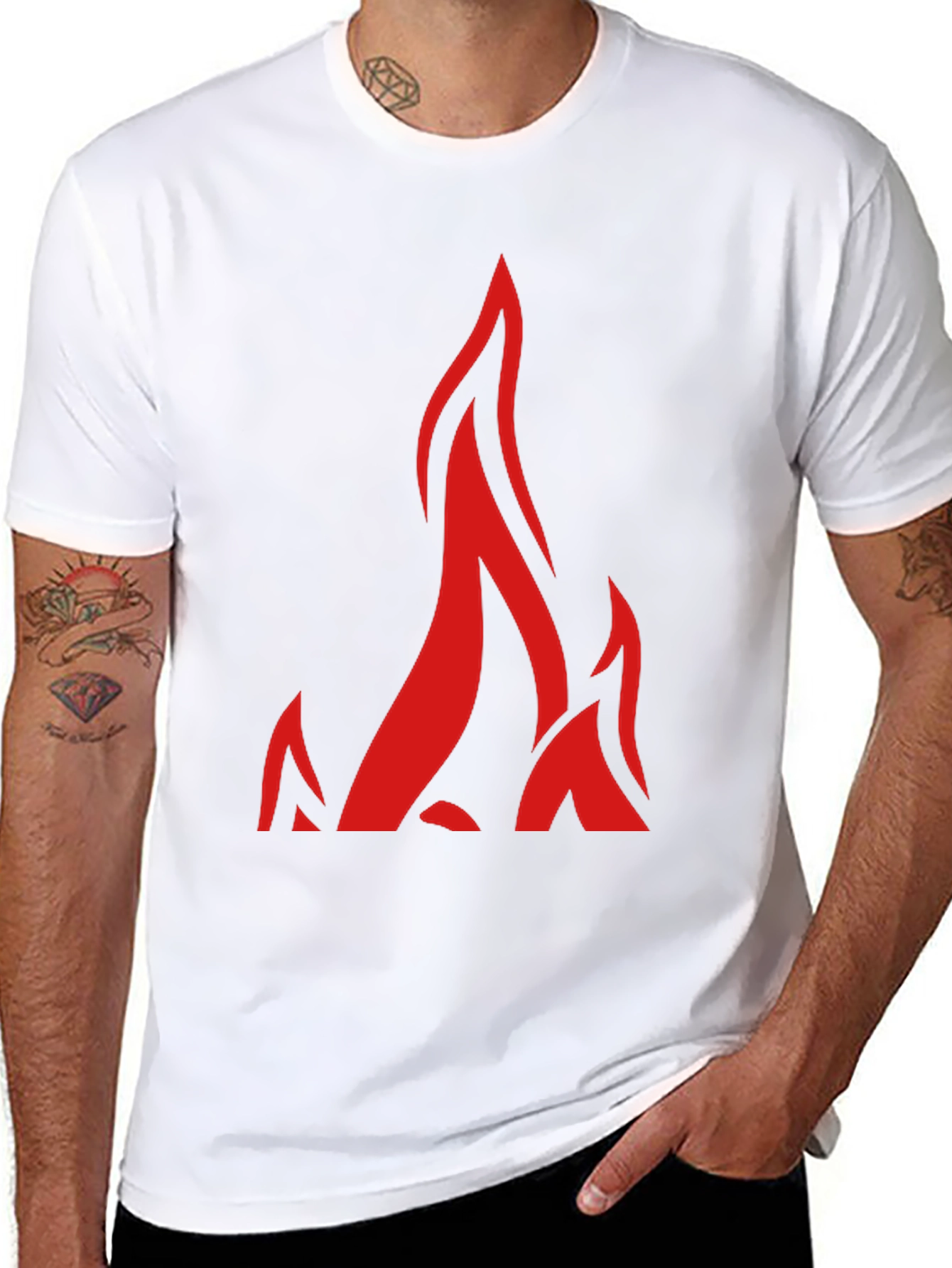 Black Flame Graphic Black T-Shirt view 8