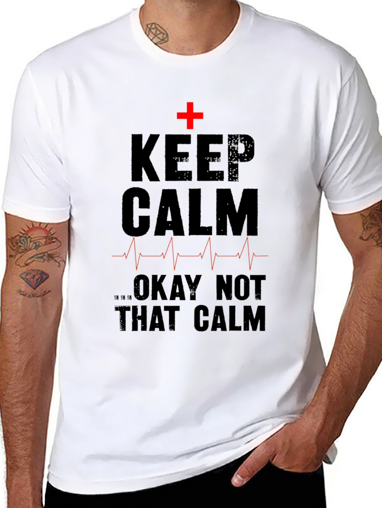 Black Keep Calm Nurse T-Shirt - Funny Medical Humor Tee view 8
