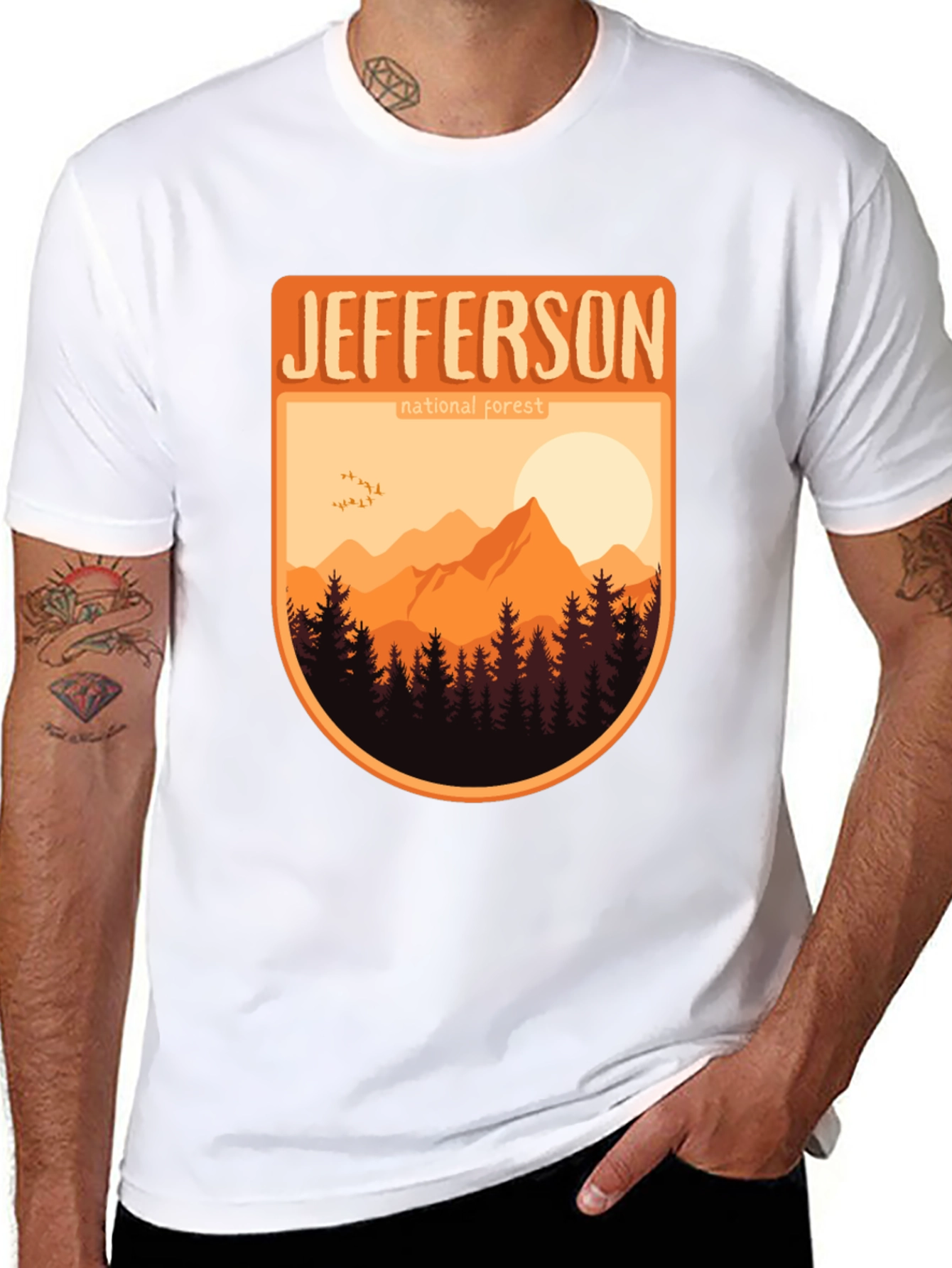 Black Jefferson National Forest Graphic Tee - Nature Adventure Shirt view 8