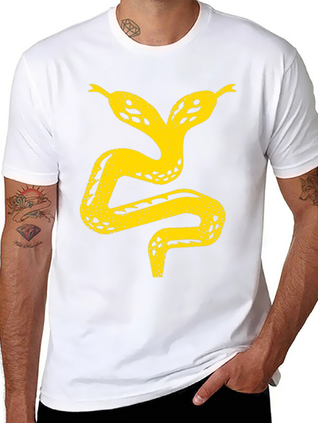 Black Two-Headed Snake Graphic Tee - Black view 8