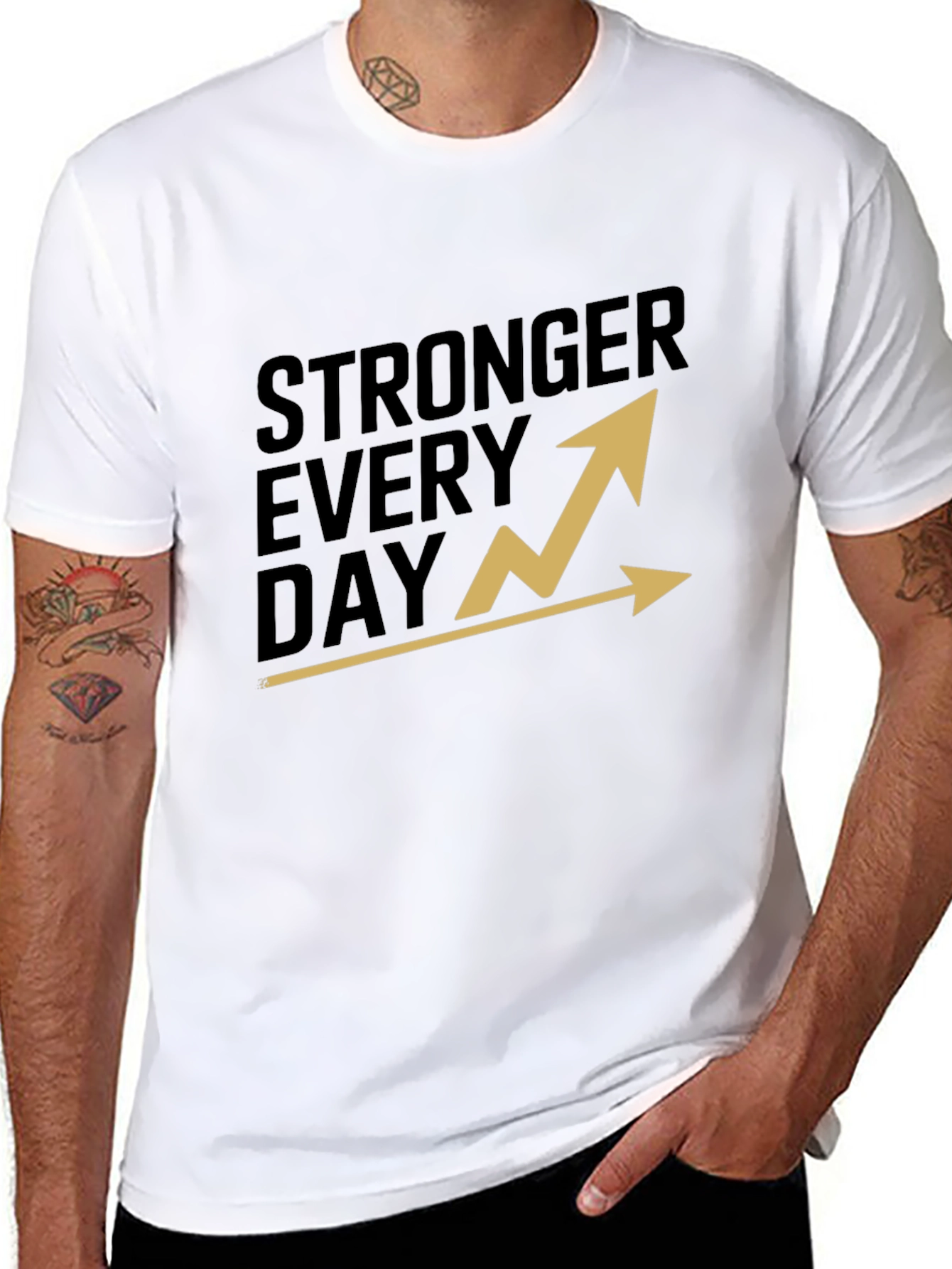 Black Stronger Every Day Graphic T-Shirt - Black view 8