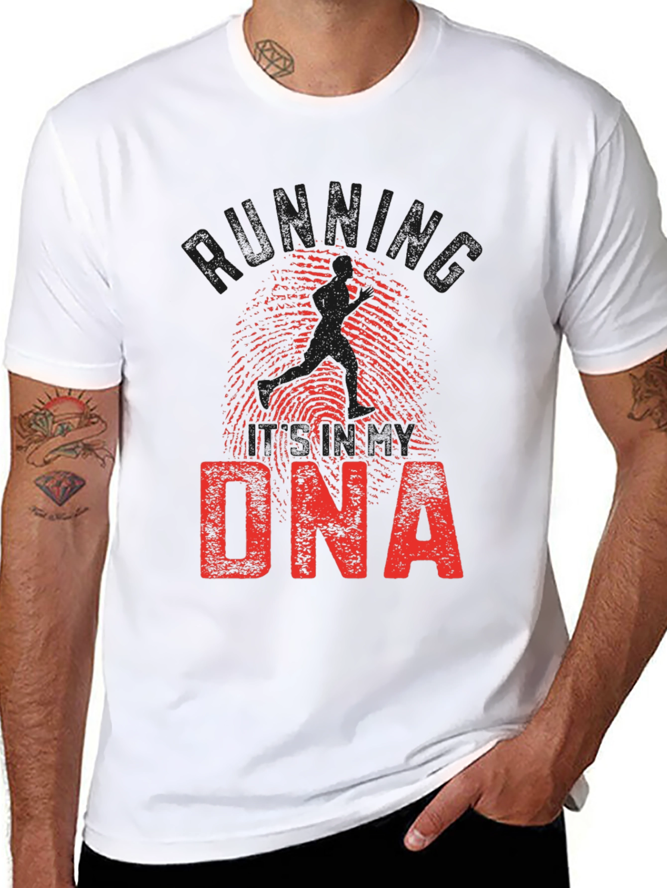 Black Running DNA Graphic Print T-Shirt view 8