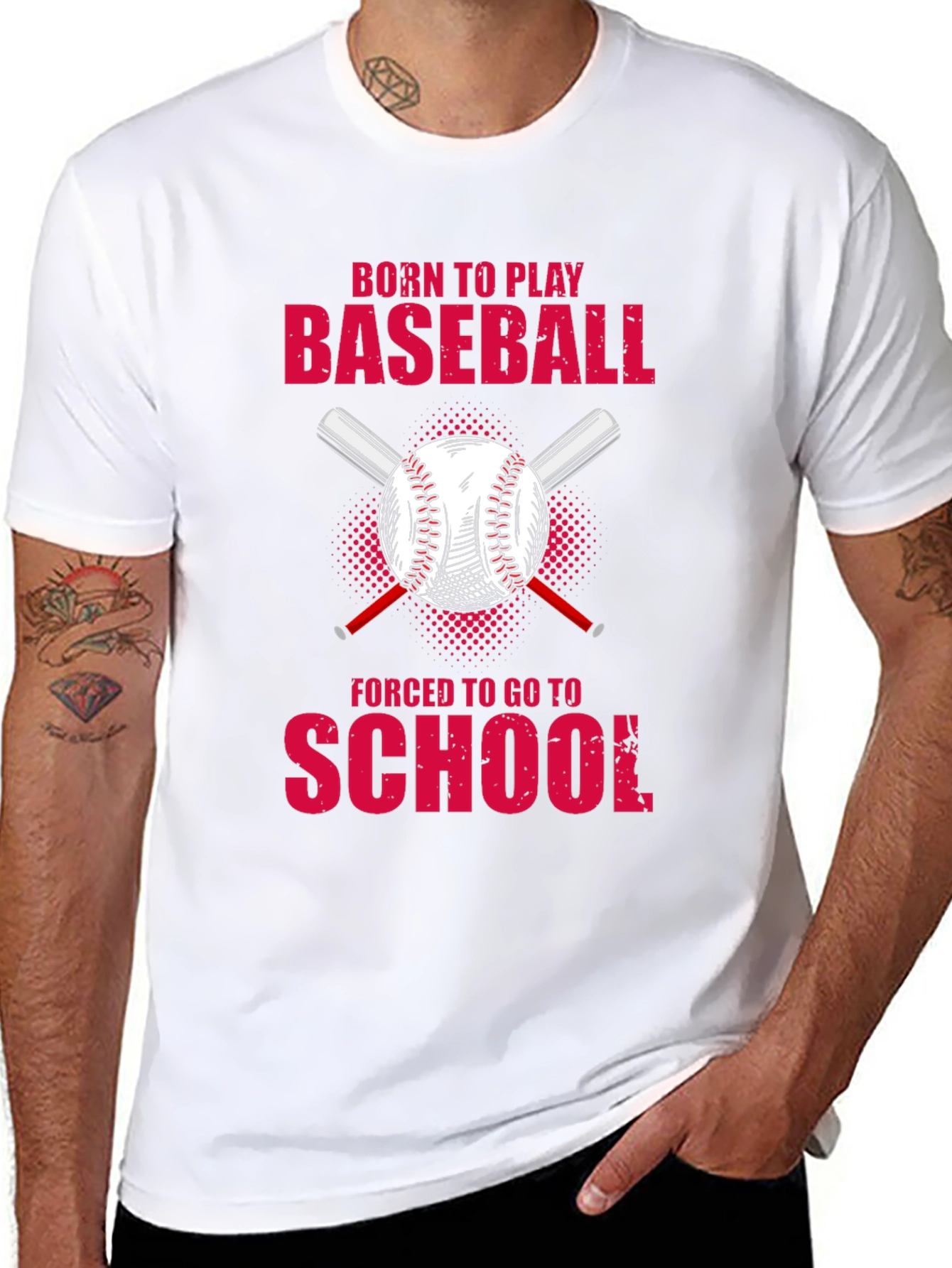 Black Born to Play Baseball T-Shirt view 8