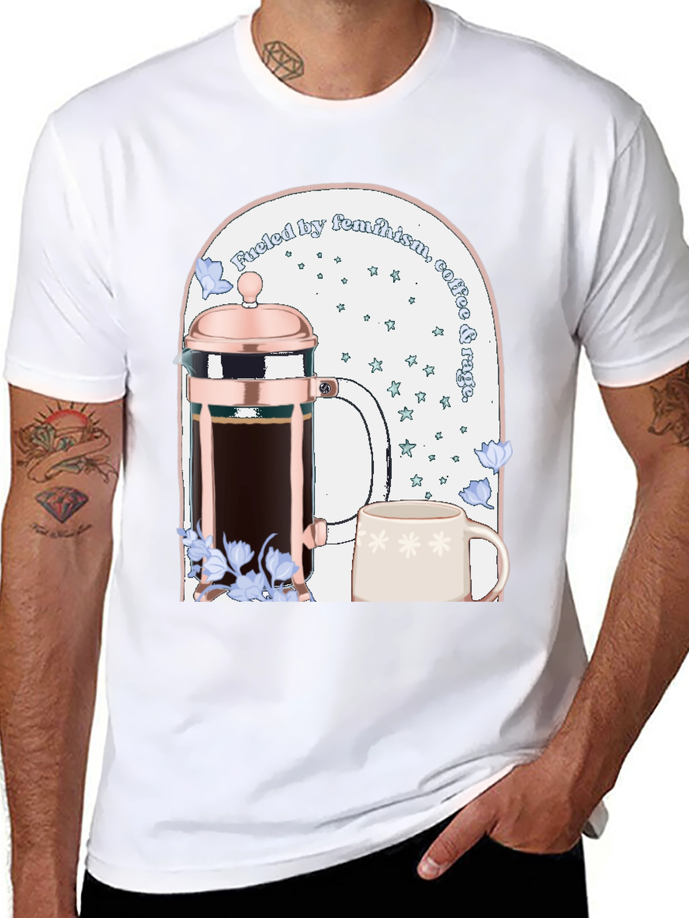 Black Feminist Coffee T-Shirt view 8