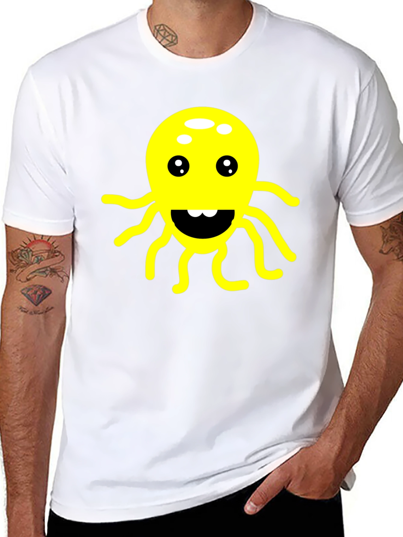 Black Funny Octopus Graphic T-Shirt - Soft Cotton Tee view 8