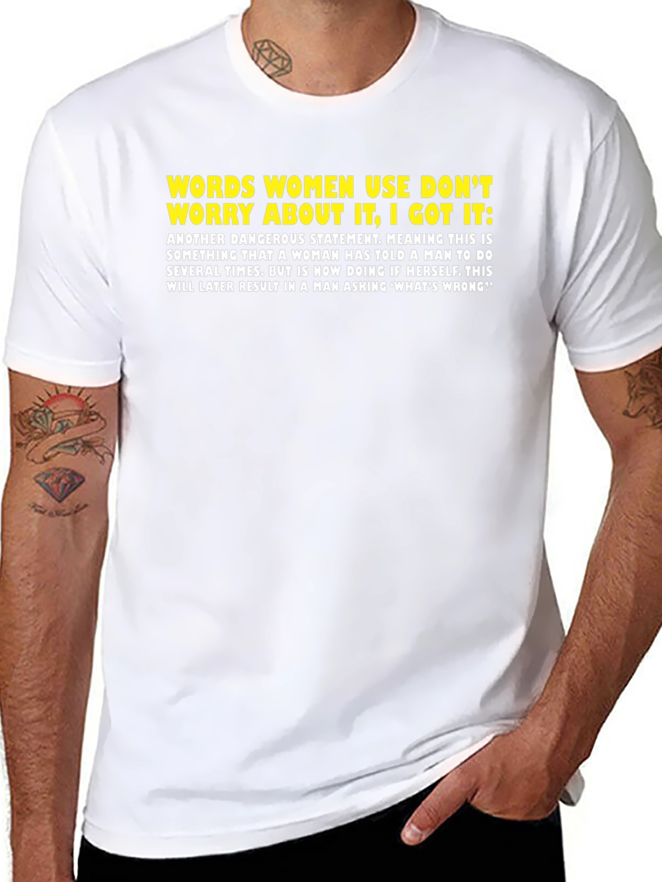 Black Funny Women's Words Men's T-Shirt view 8
