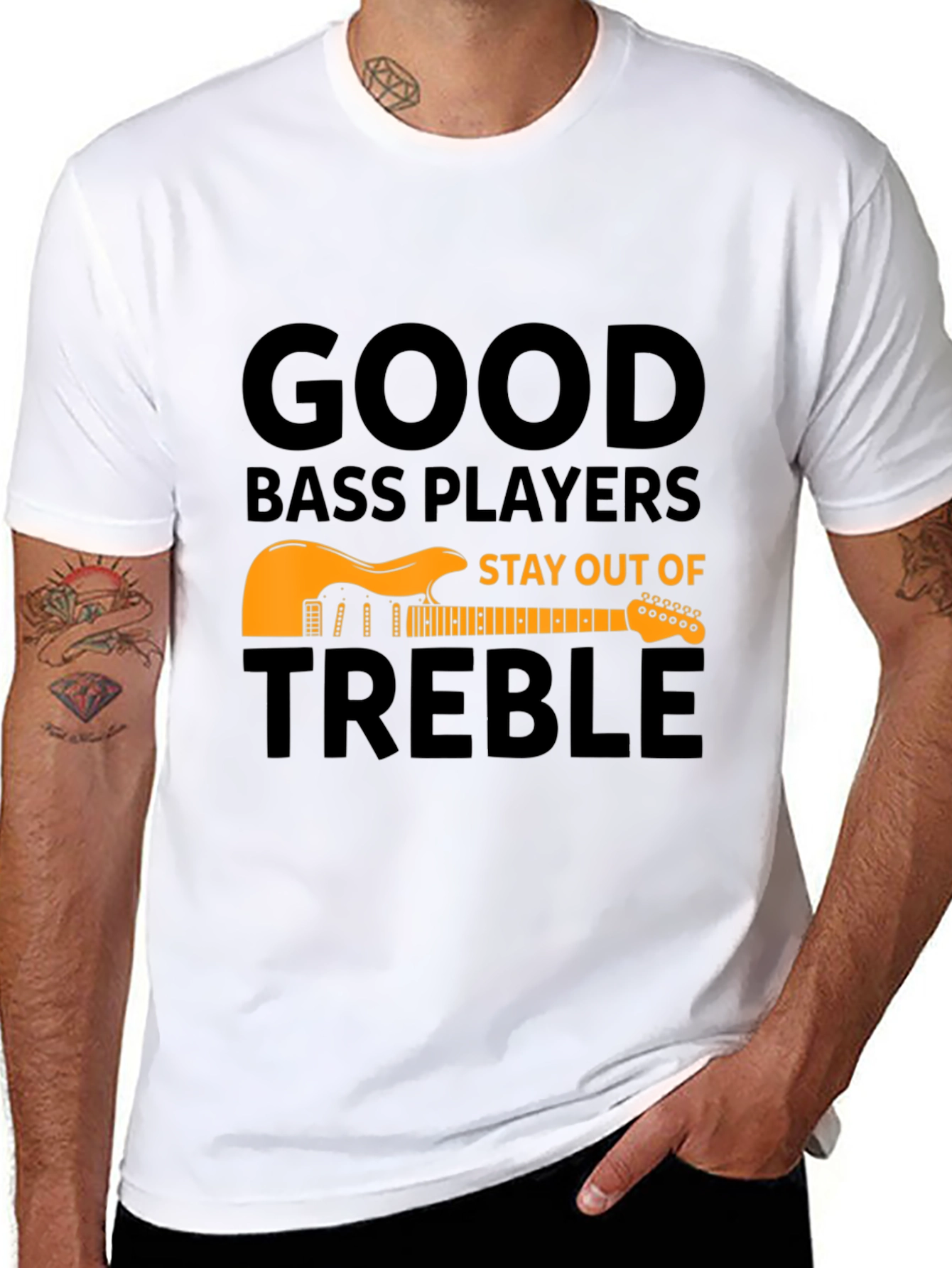 Black Good Bass Players T-Shirt - Stay Out of Treble view 8