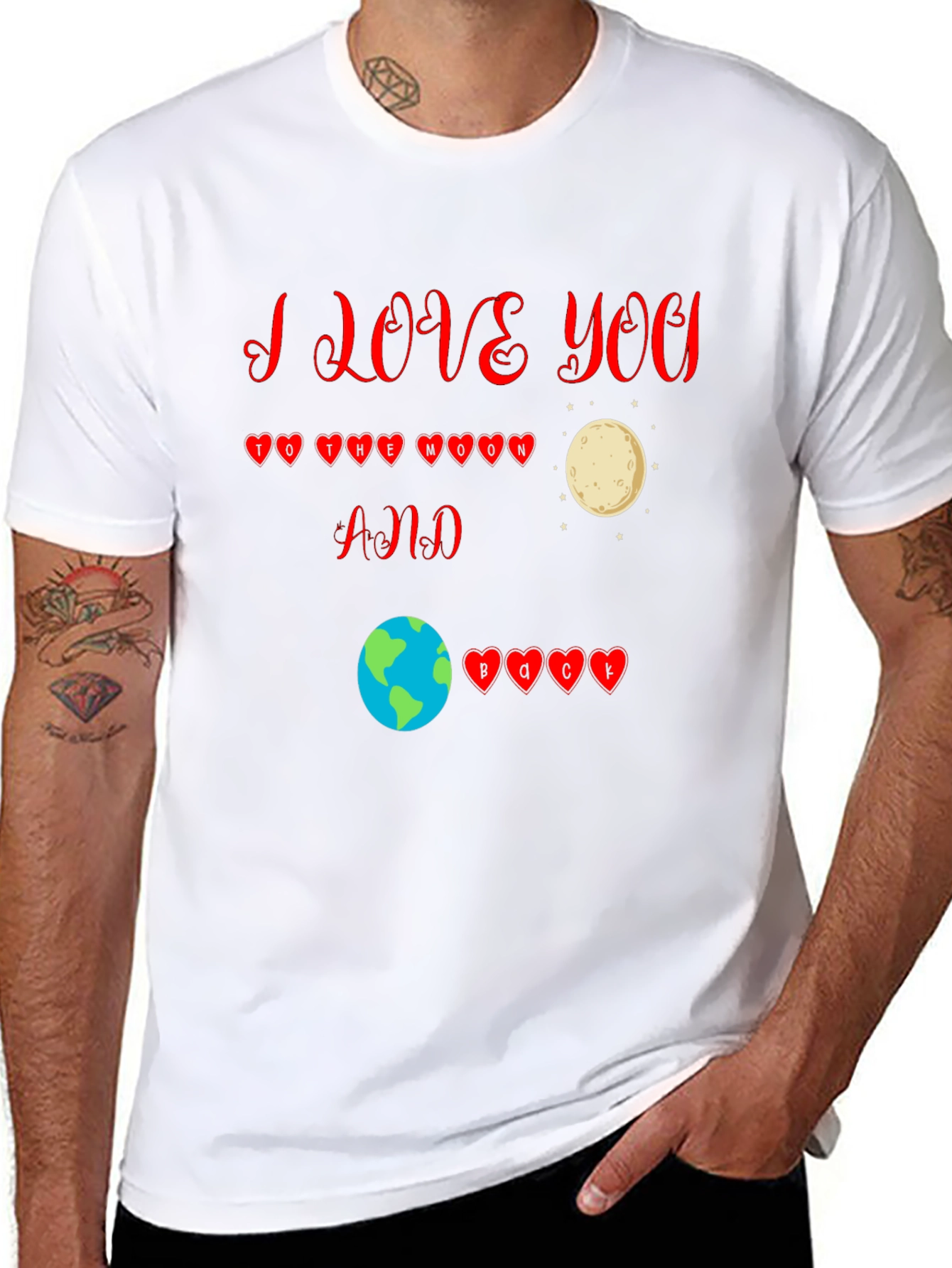 Black I Love You to the Moon and Back T-Shirt view 8
