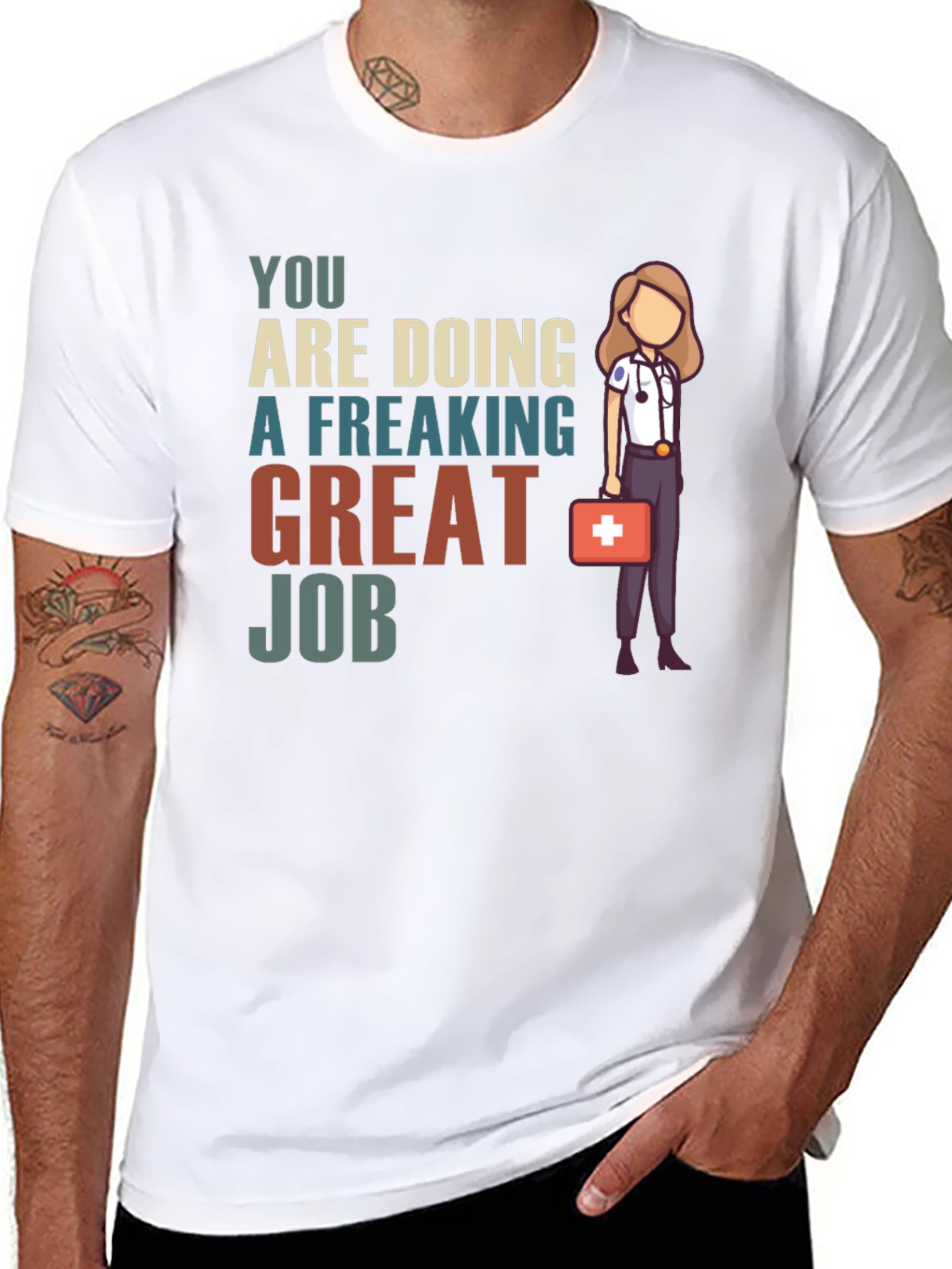 Black You Are Doing A Great Job T-Shirt view 8