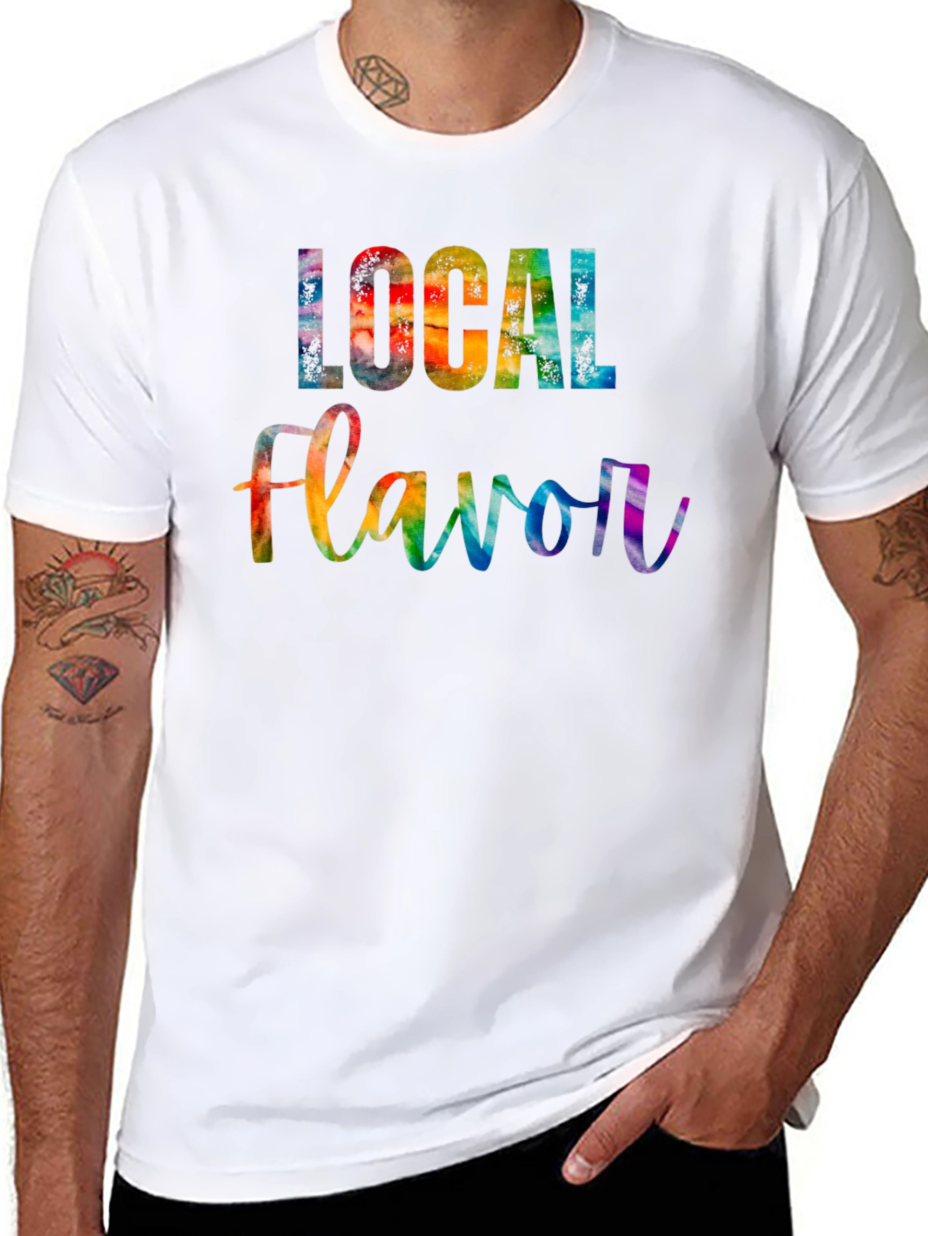 Black Local Flavor Rainbow Graphic Tee view 8