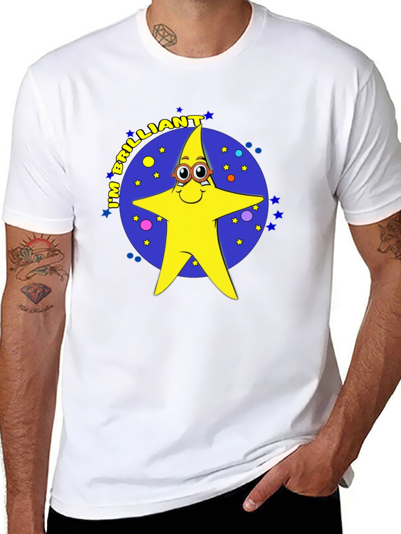 Black Brilliant Star Cartoon Graphic T-Shirt view 8