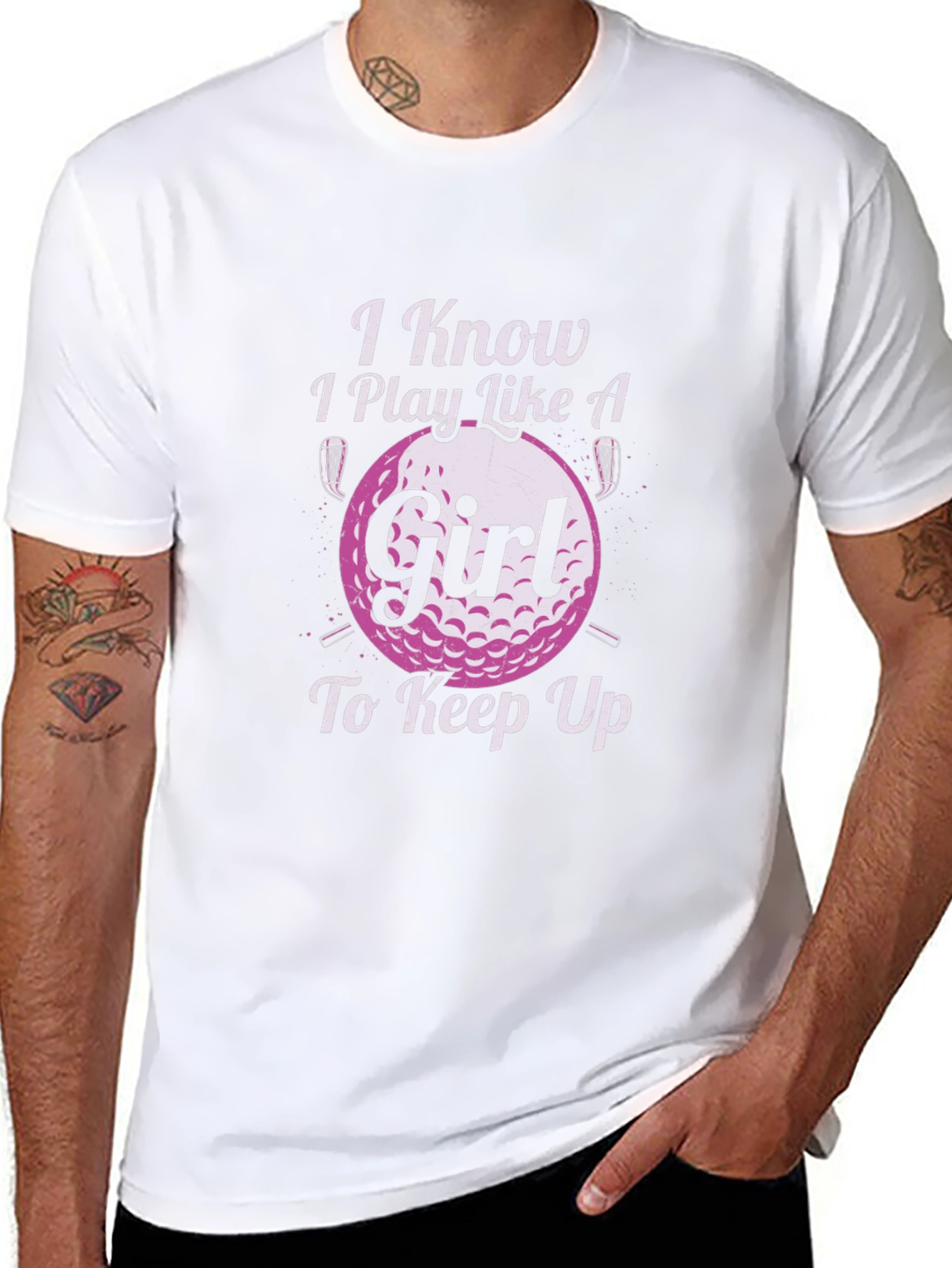 Black I Know I Play Like A Girl Golf T-Shirt view 8