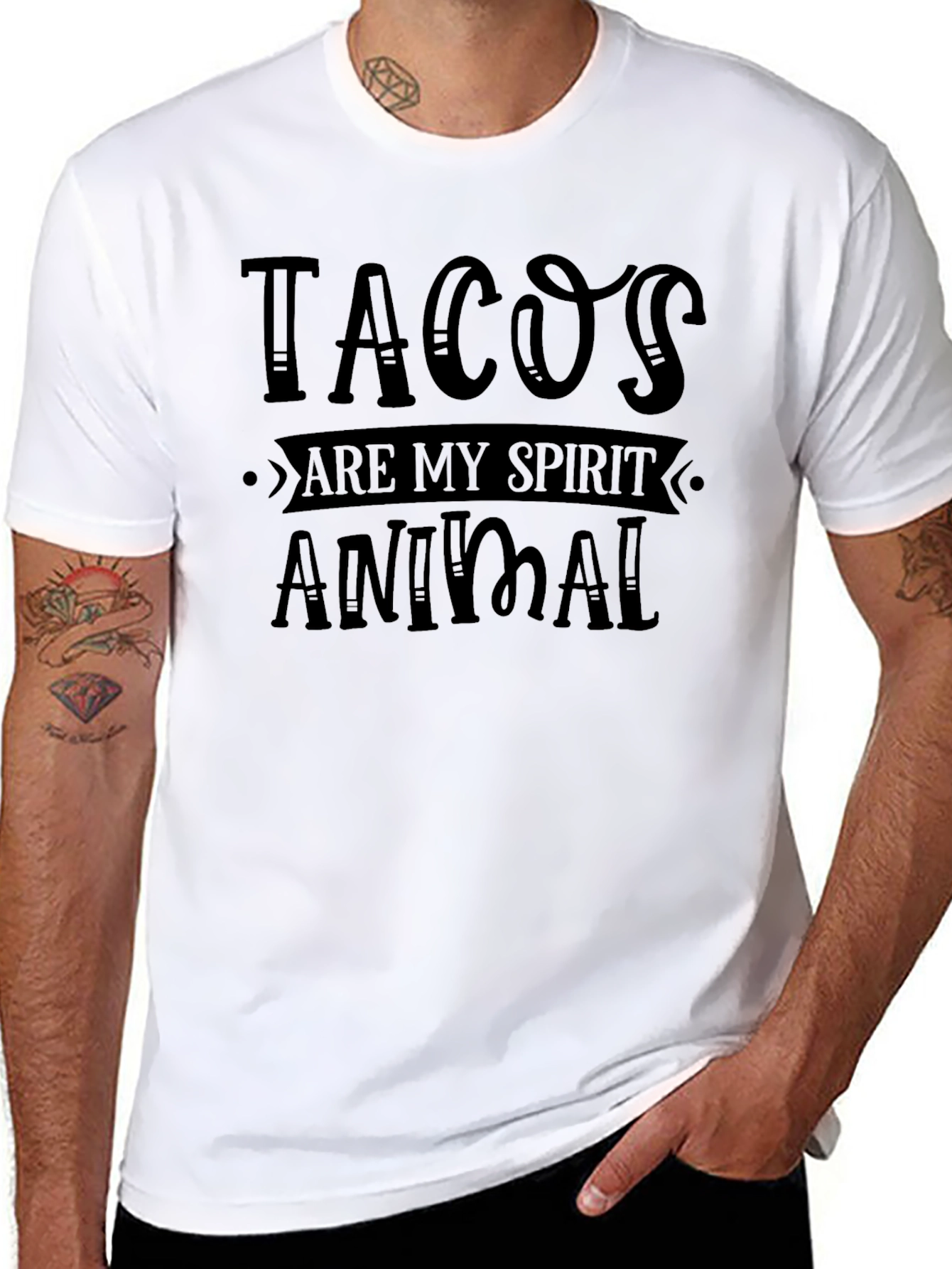 Black Tacos are my Spirit Animal Black Graphic T-Shirt view 8
