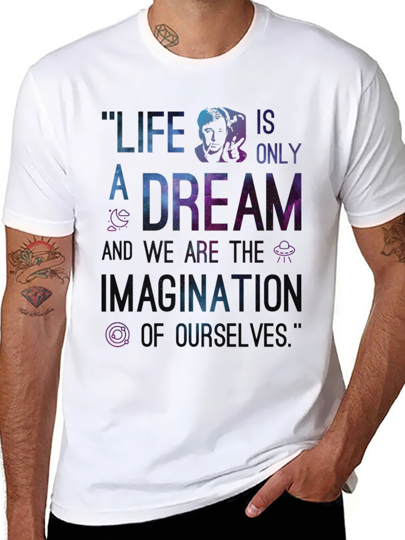 Black Life is Only a Dream Graphic T-Shirt - Black view 8