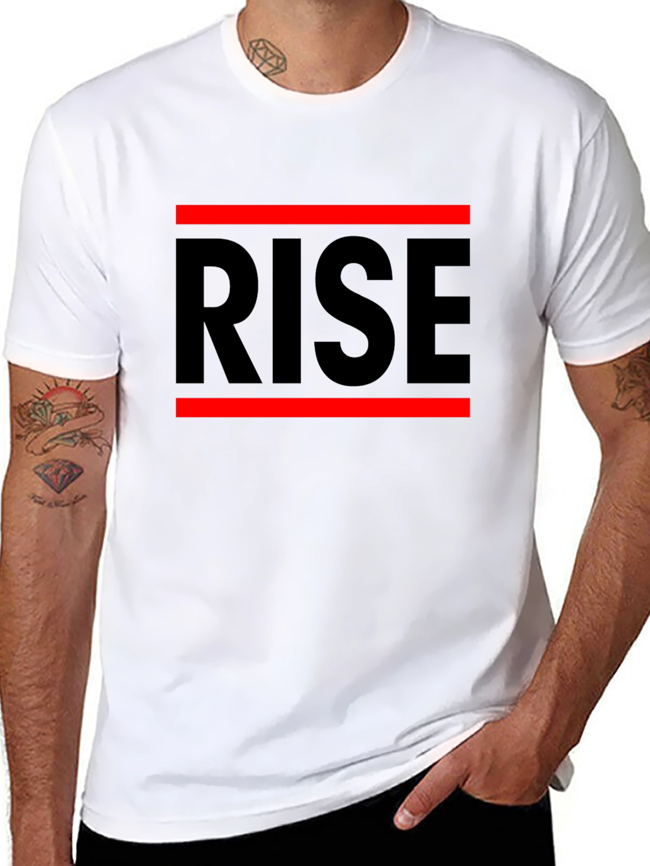 Black Rise Graphic Tee - Bold Statement T-Shirt view 8