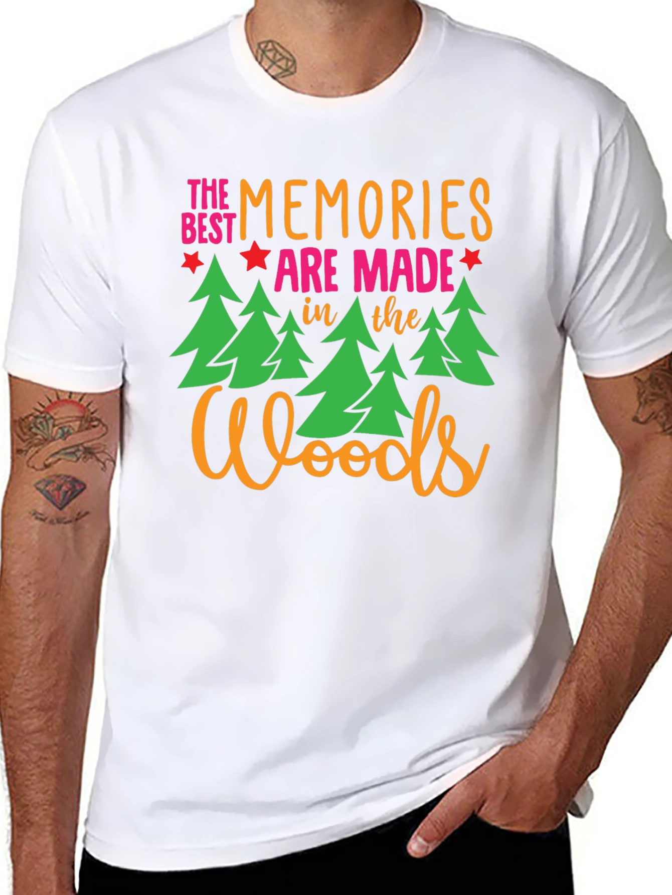 Black Woods Memories Graphic Tee view 8