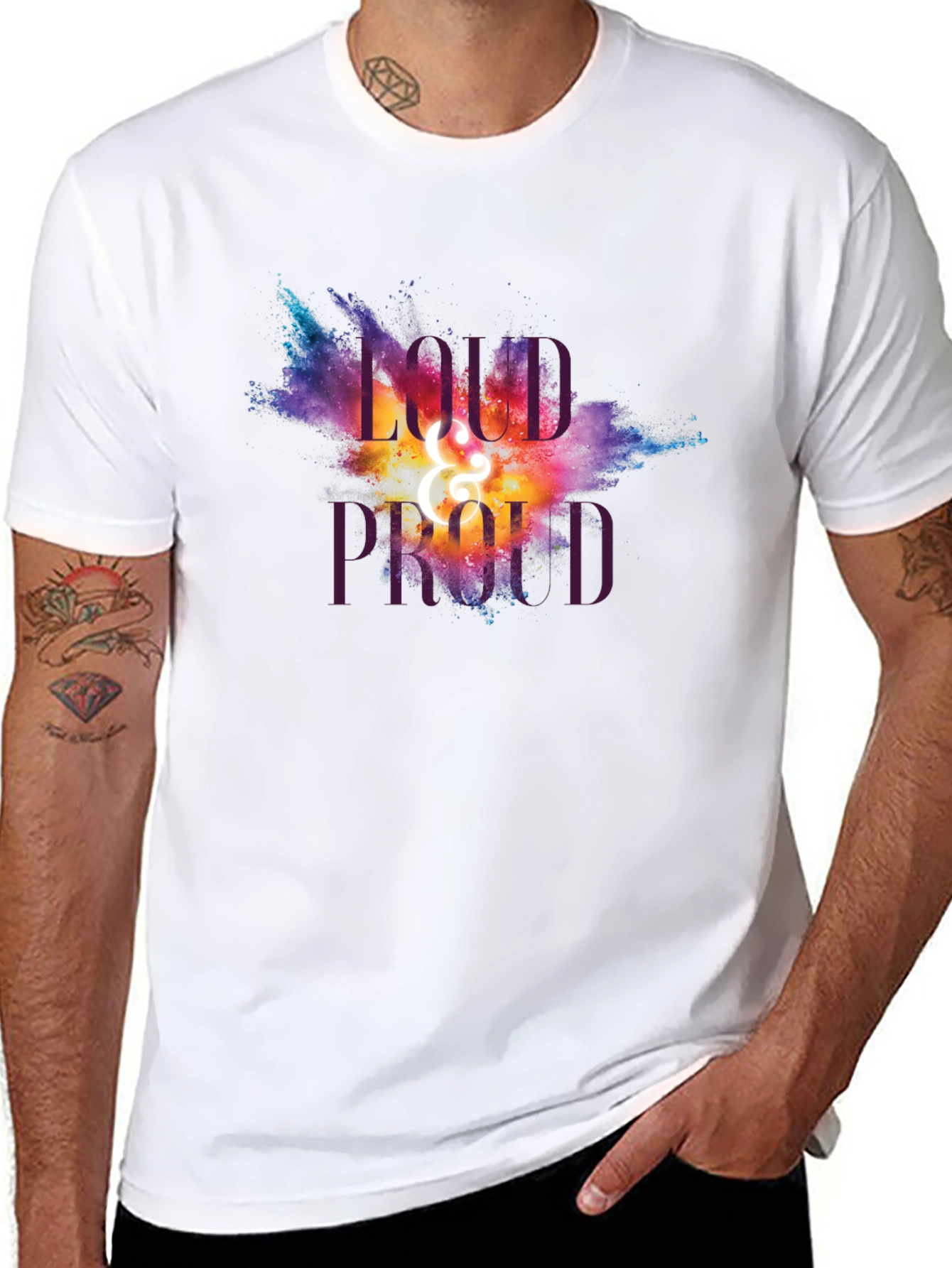 Black Loud and Proud Graphic T-Shirt - Unisex view 8