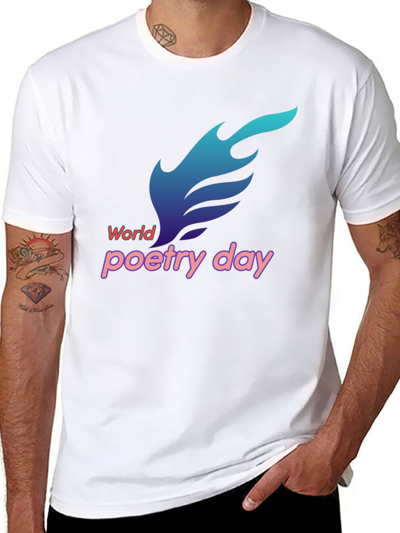 Black World Poetry Day Black T-Shirt view 8