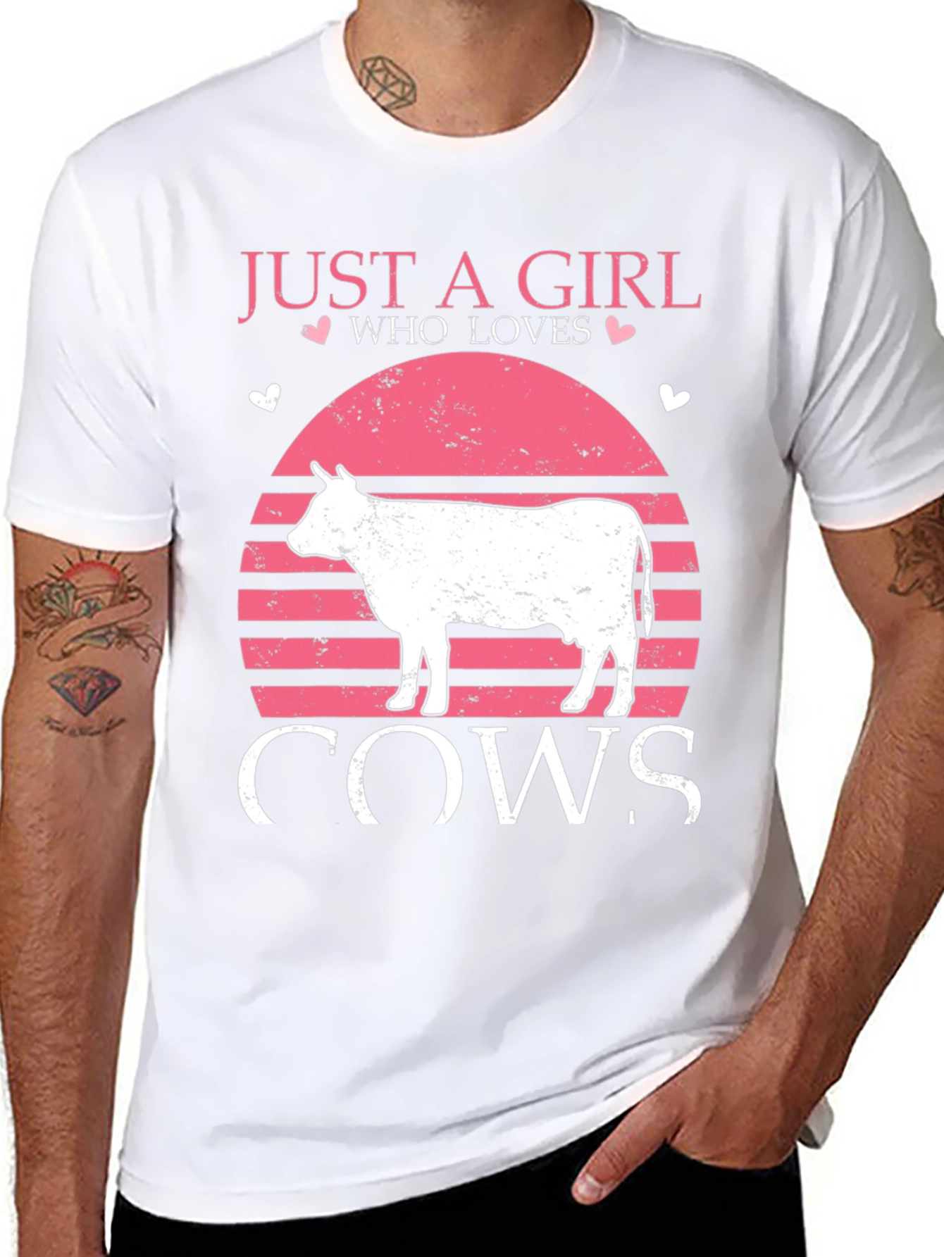 Black Just a Girl Who Loves Cows T-Shirt view 8