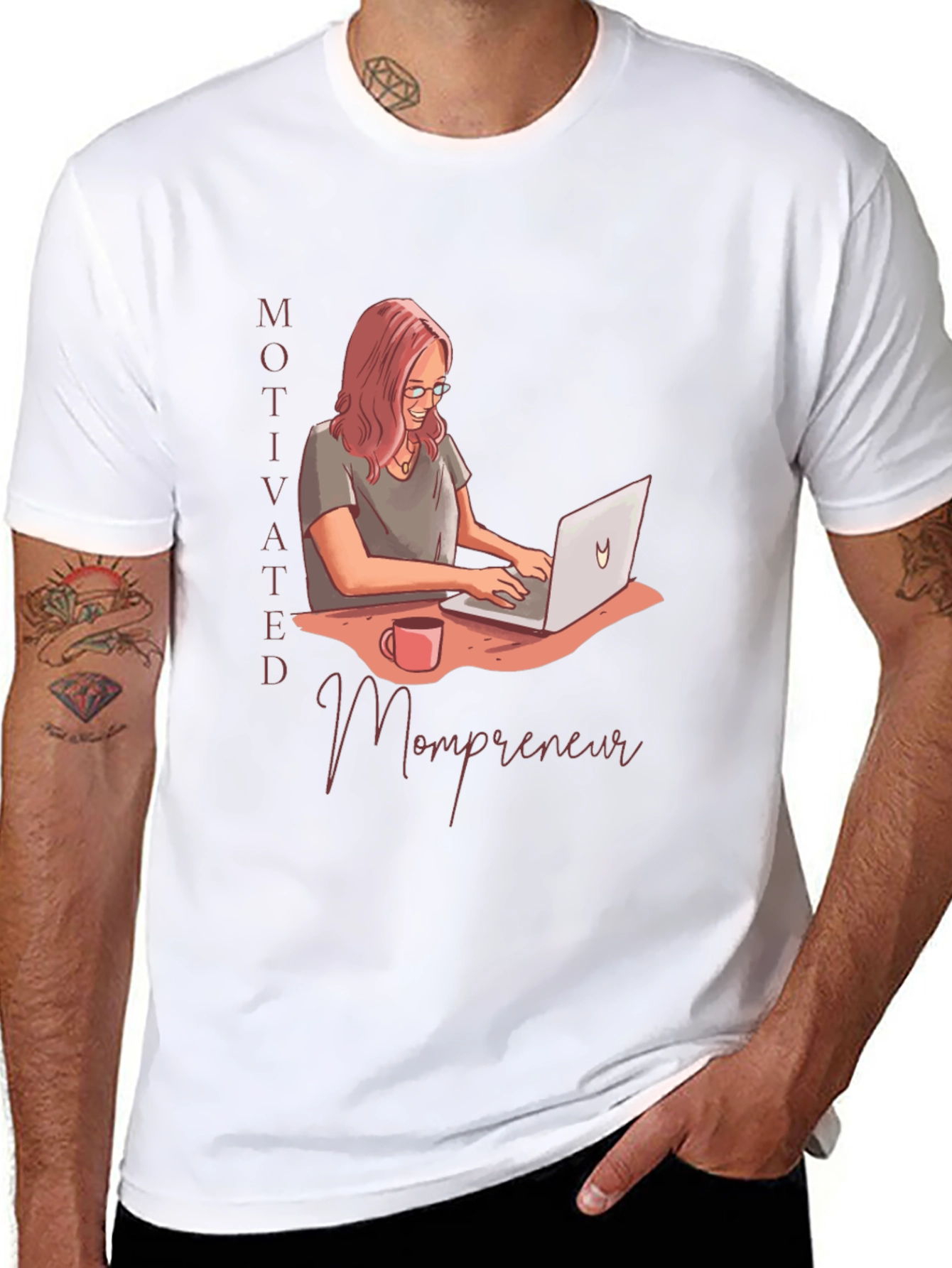 Black Motivated Mompreneur Graphic T-Shirt view 8