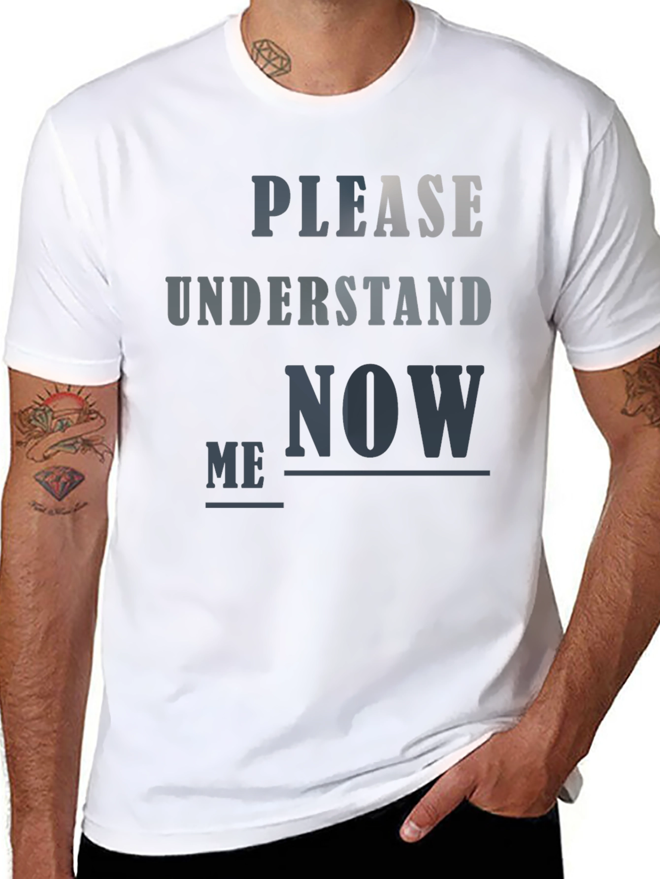 Black Please Understand Me Now T-Shirt view 8