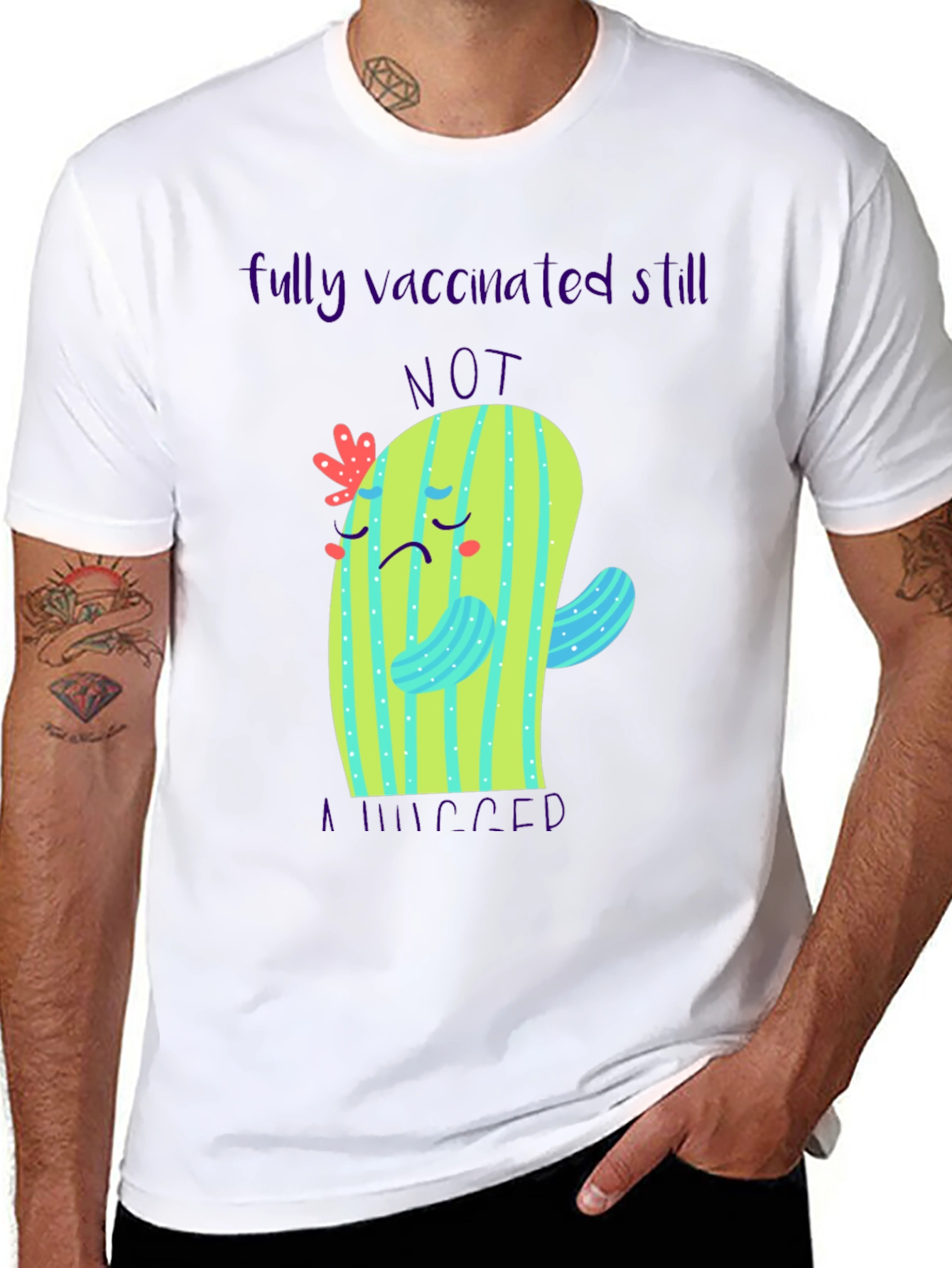 Black Vaccinated Still Not Immune T-Shirt view 8