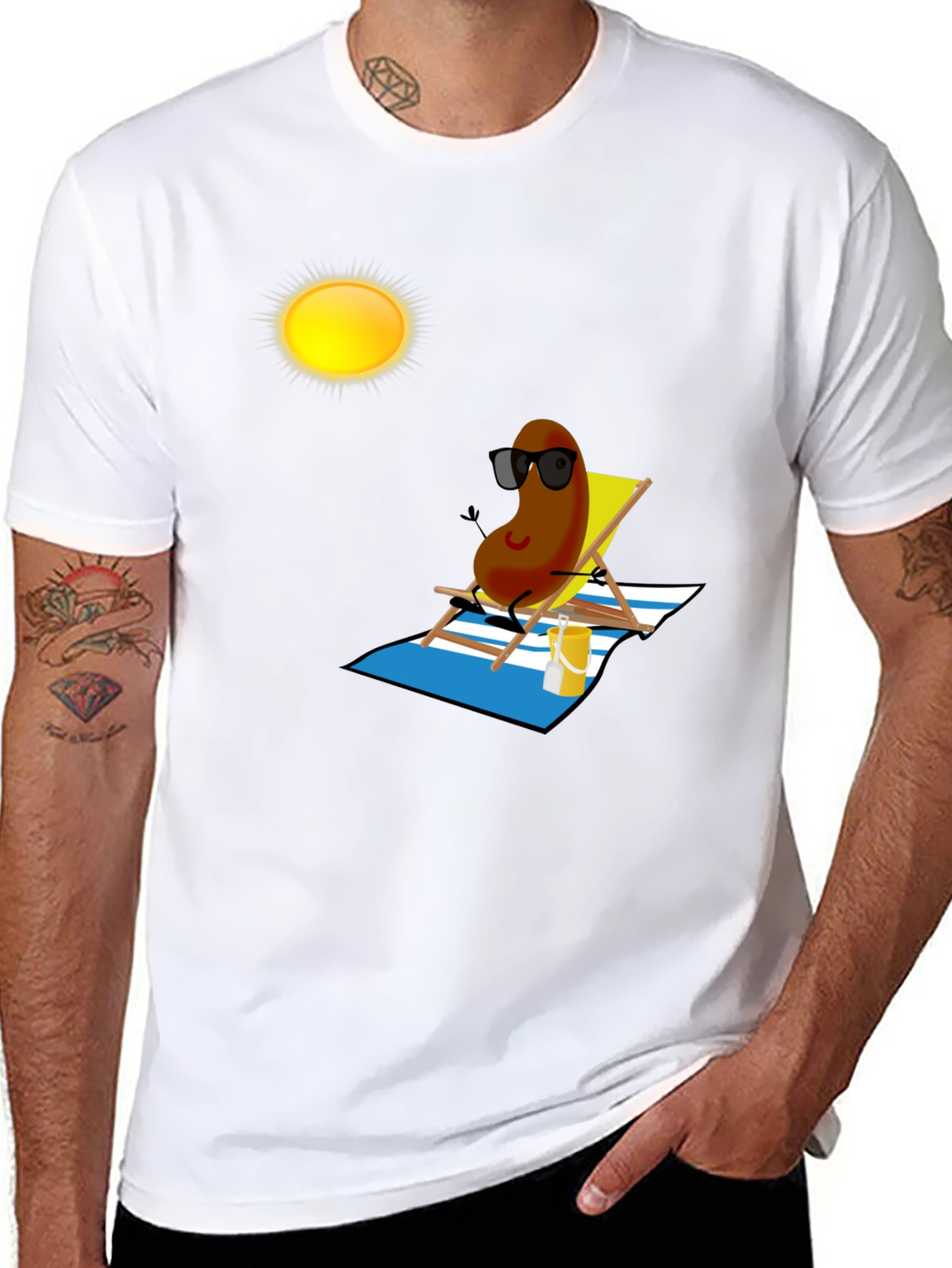 Black Relaxing Bean Graphic T-Shirt view 8