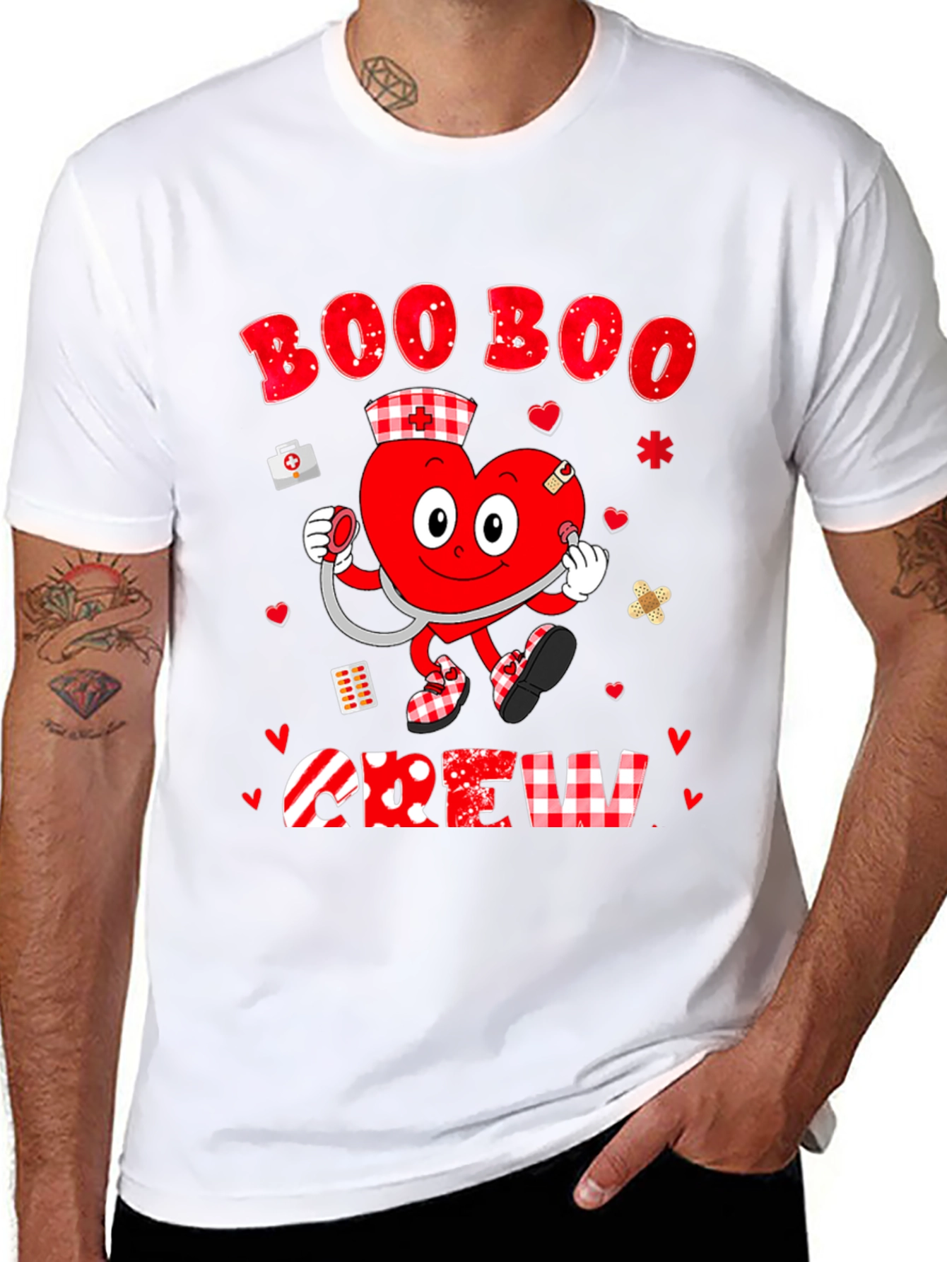 Black Boo Boo Crew Valentine's Day Graphic Tee view 8