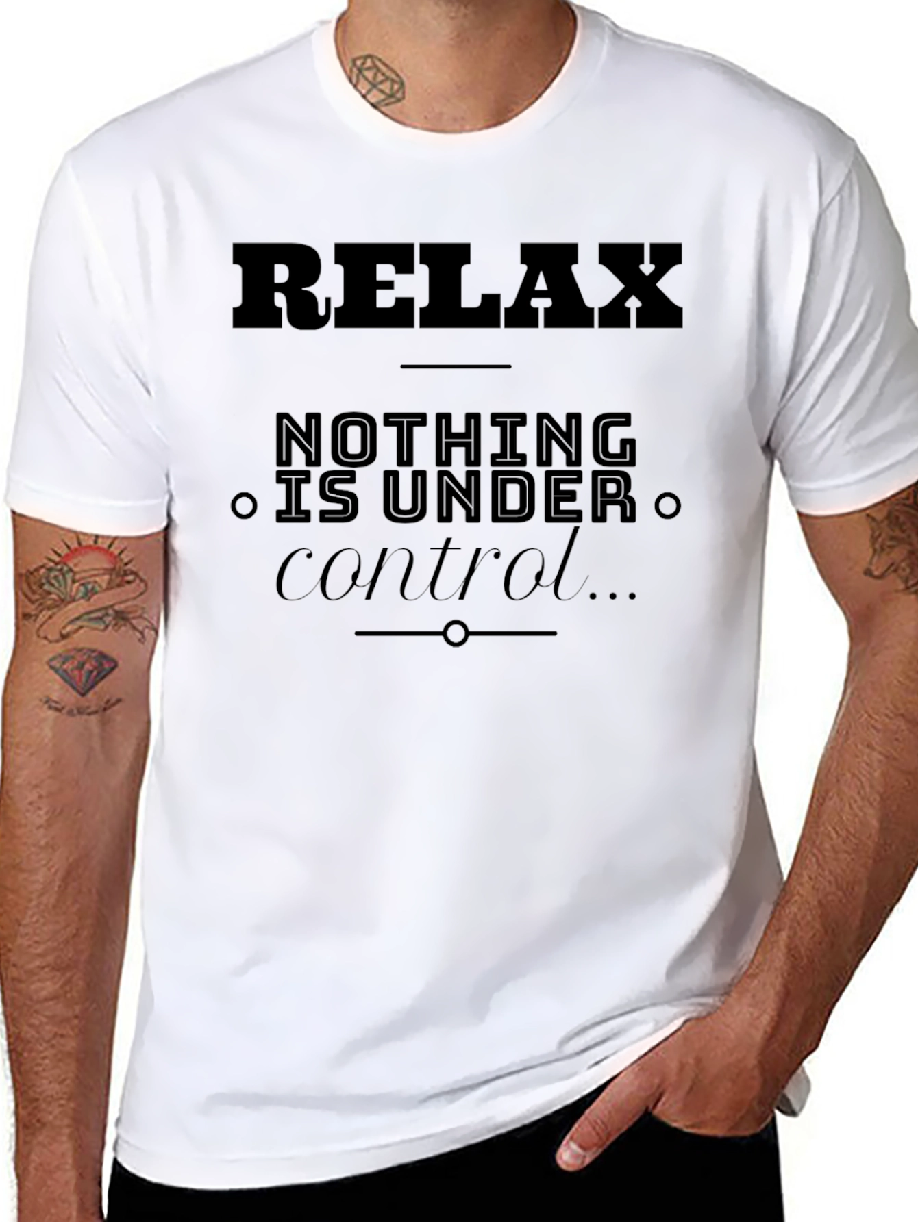 Black Relax Nothing Under Control T-Shirt view 8