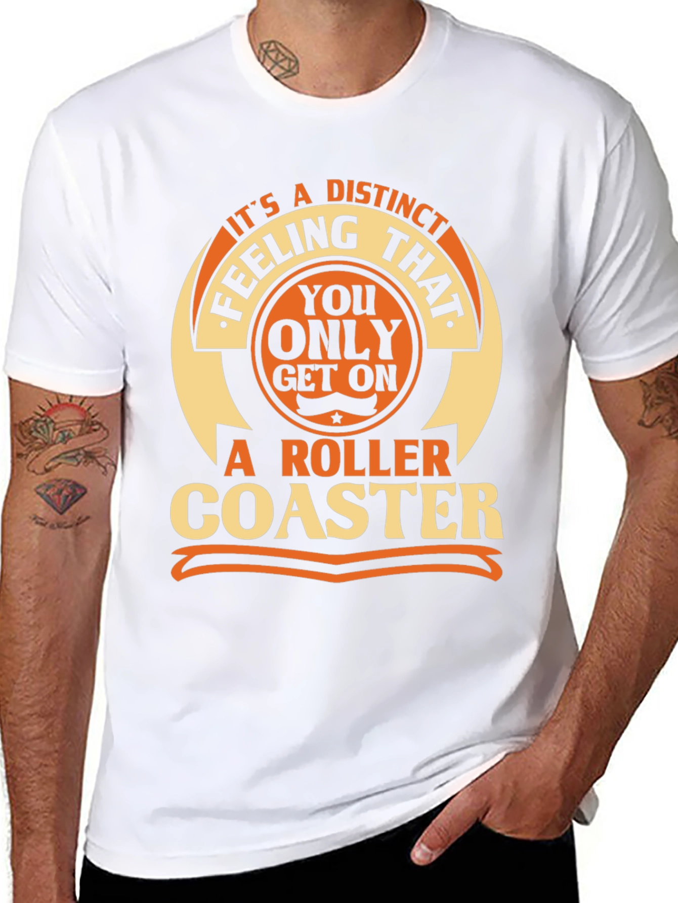 Black Distinct Roller Coaster Feeling T-Shirt view 8