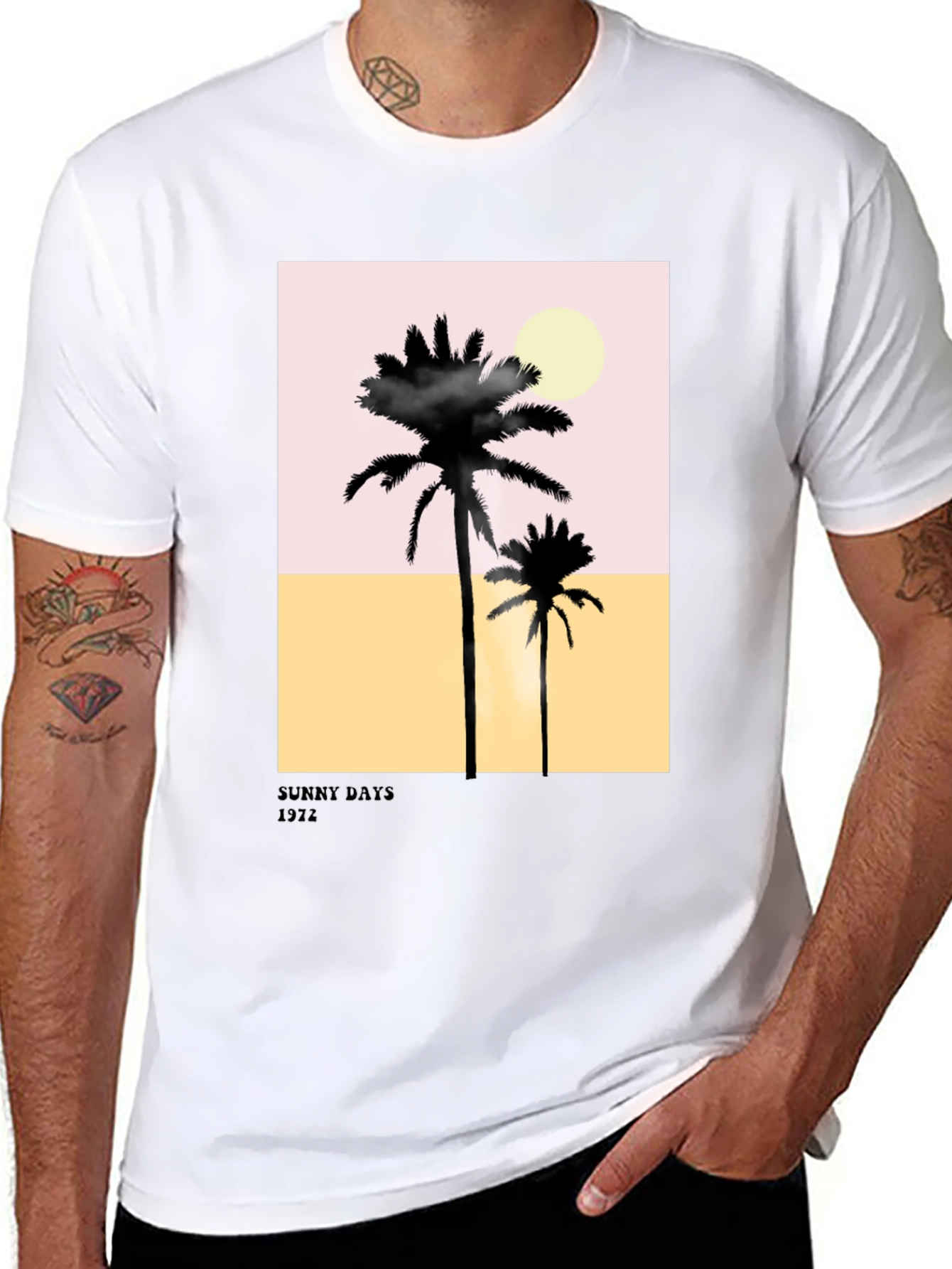 Black Sunny Days Palm Tree Graphic T-Shirt view 8