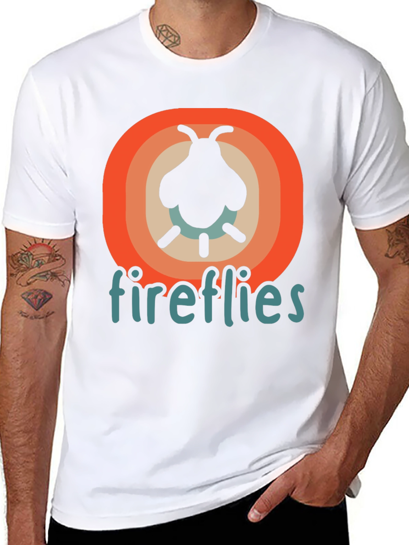 Black Fireflies Graphic Tee - Retro Style view 8