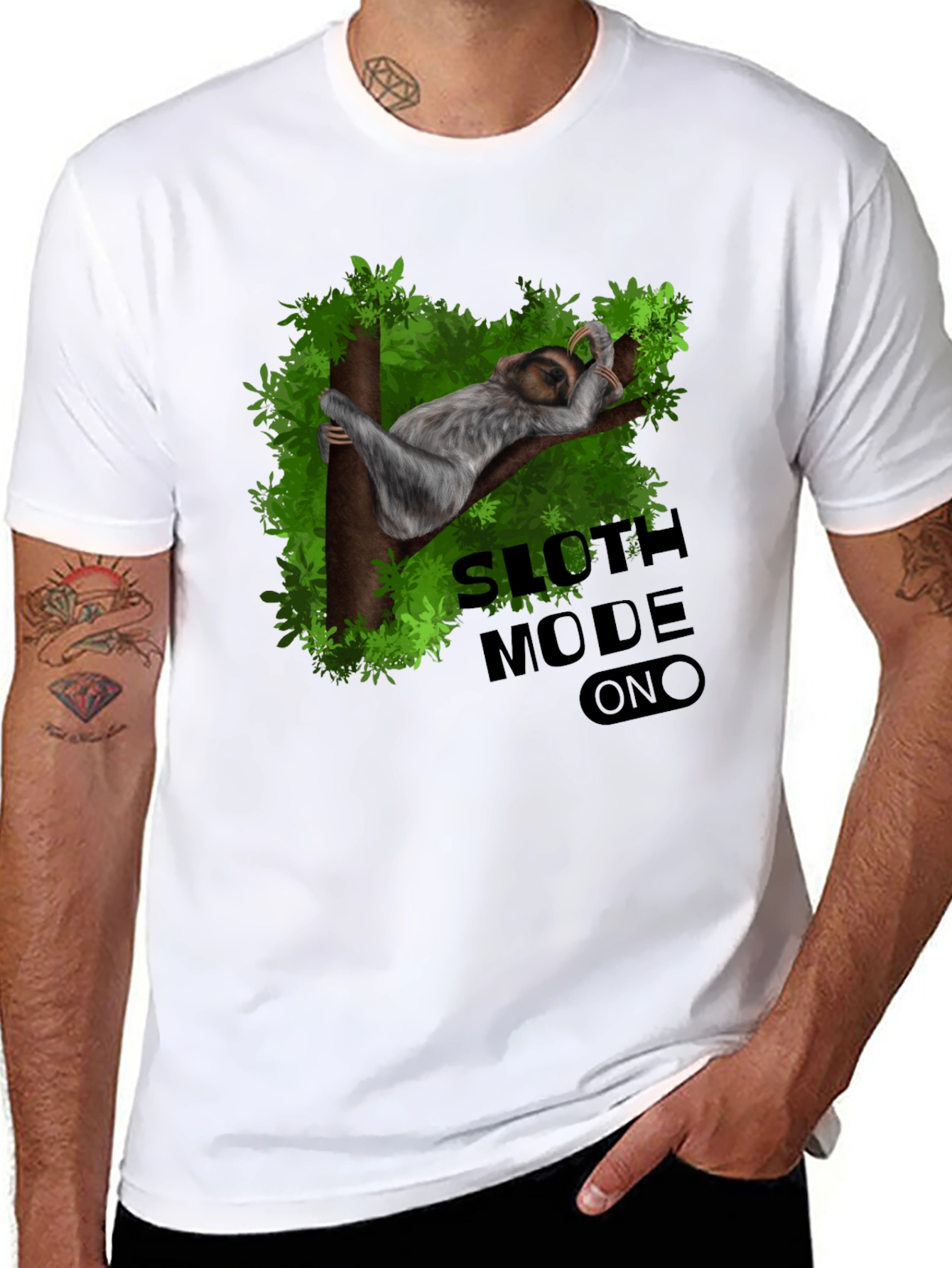 Black Sloth Mode On Graphic T-Shirt - Relaxed Fit view 8