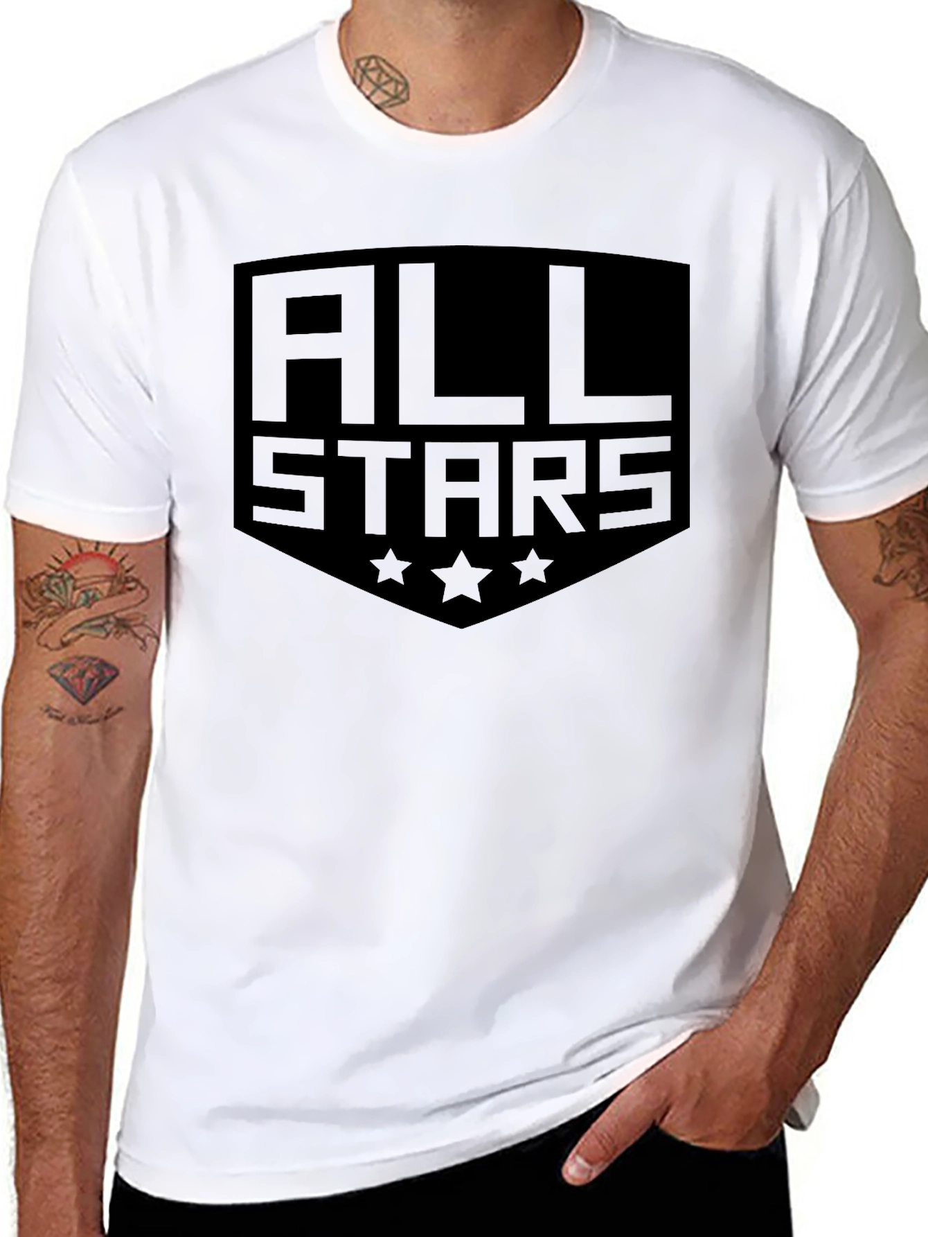 Black All Stars Black Graphic Tee Shirt view 8