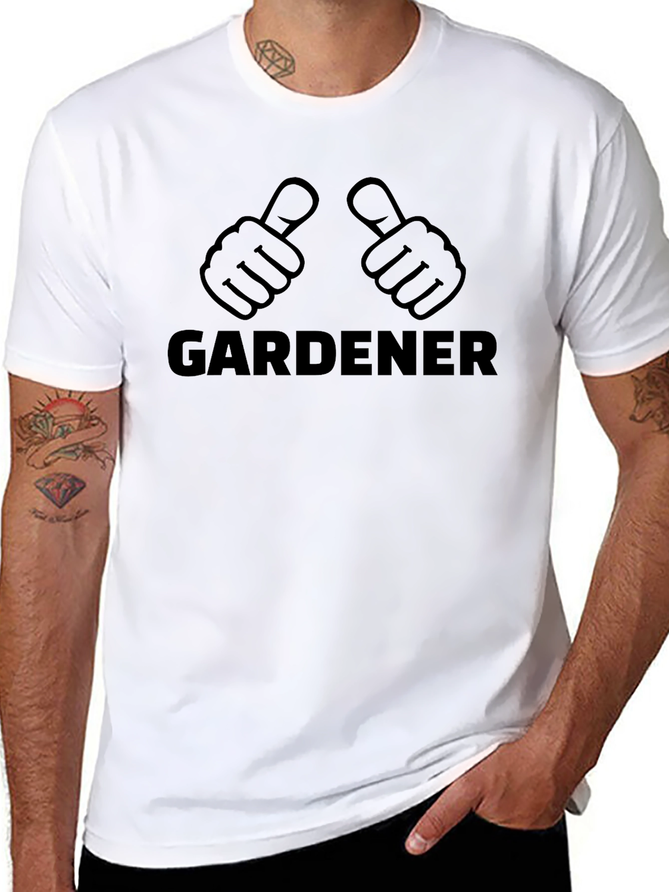 Black Gardener T-Shirt - Funny Thumbs Up Design view 8