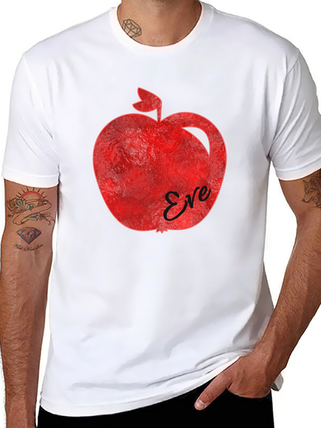 Black Eve's Apple Graphic T-Shirt - Forbidden Fruit Design view 8