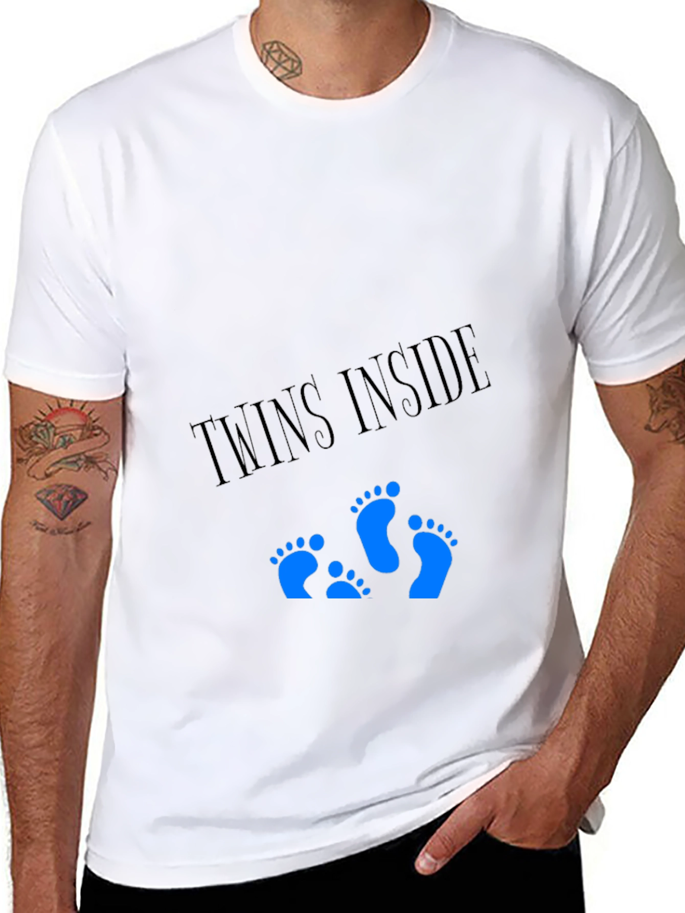 Black Twins Inside T-Shirt - Expecting Dad Tee view 8