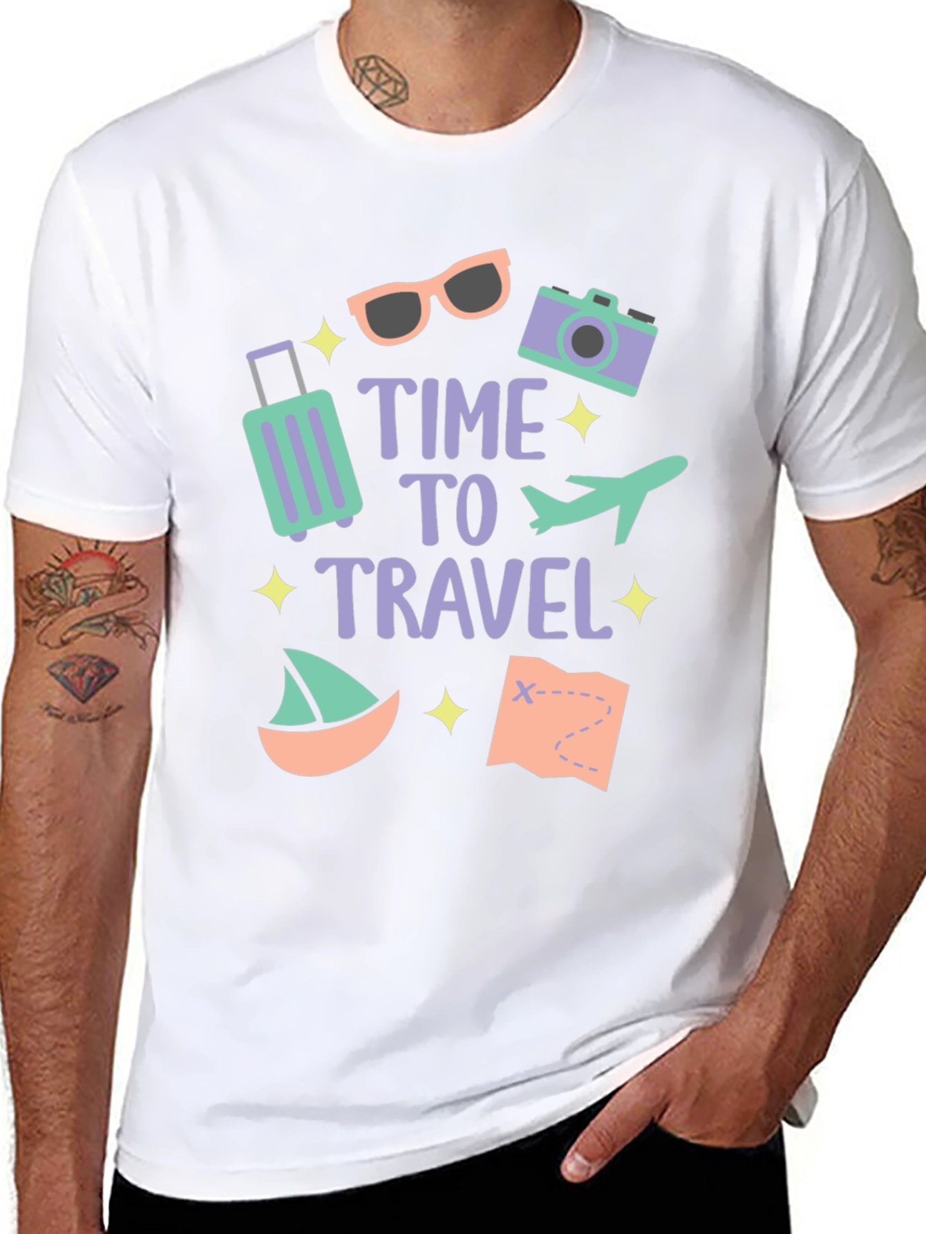 Black Time to Travel T-Shirt view 8