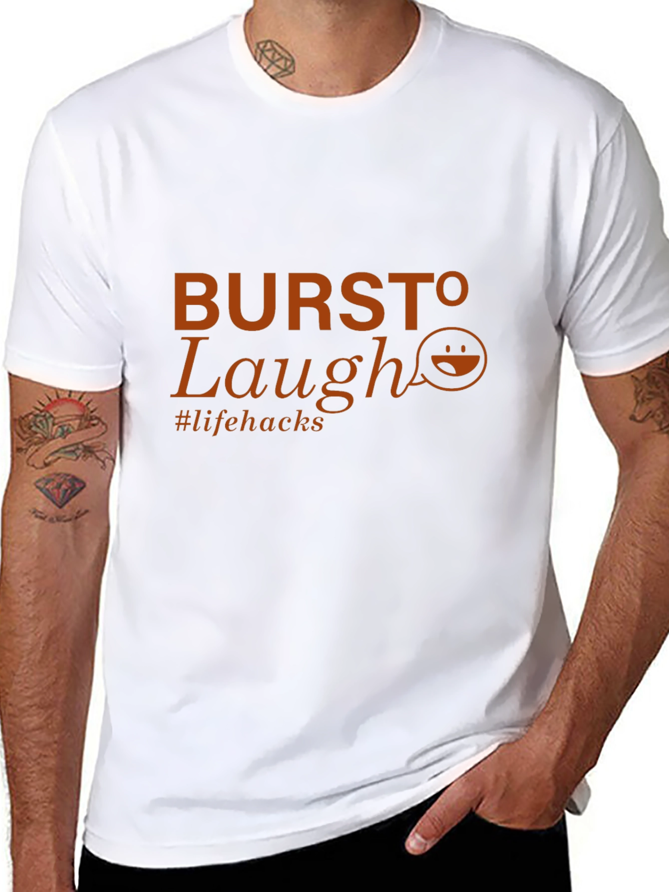Black Burst To Laugh T-Shirt - Life Hacks Tee view 8
