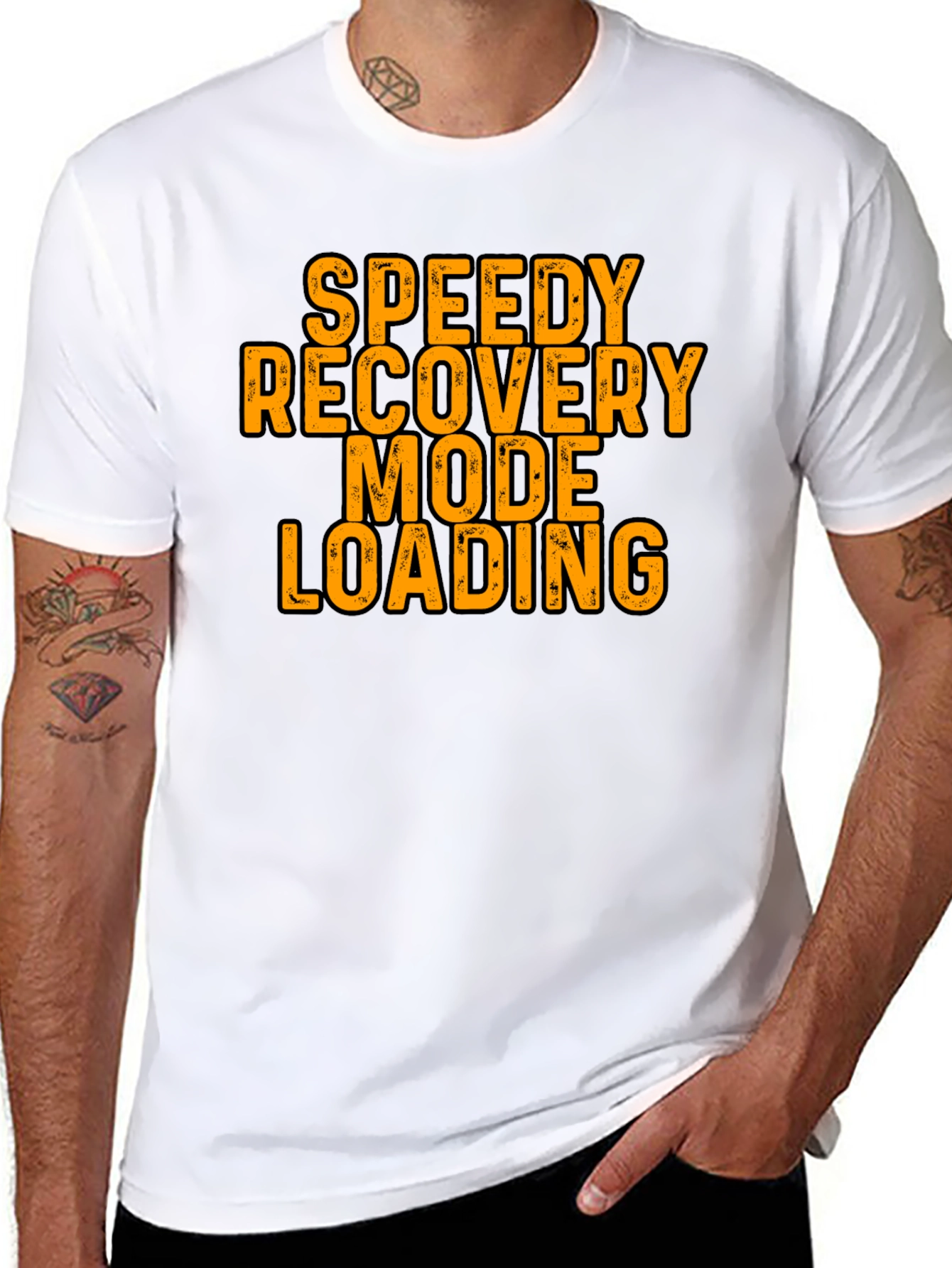Black Speedy Recovery Mode Loading Graphic Tee view 8