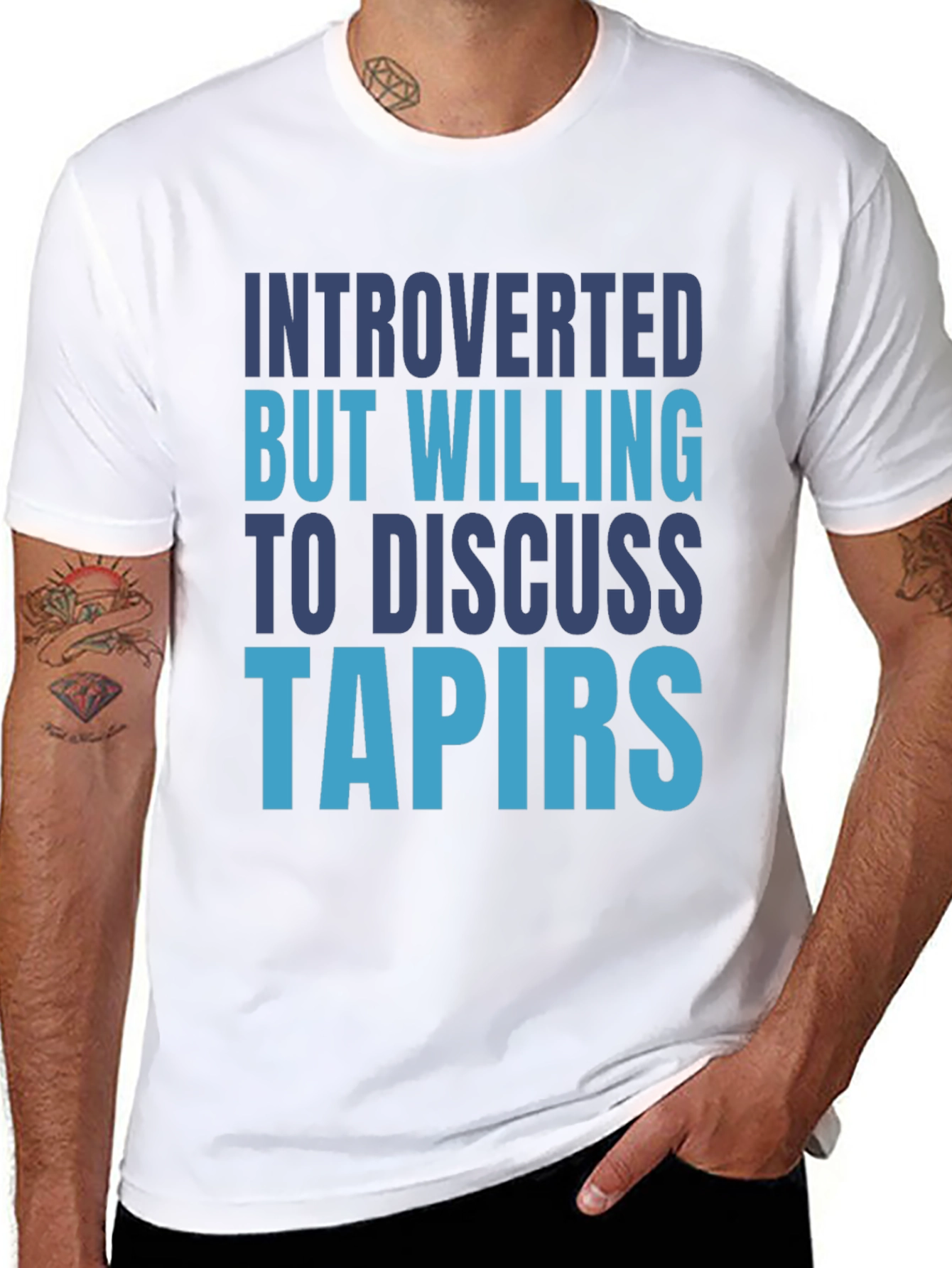 Black Introverted Tapir Lover T-Shirt view 8
