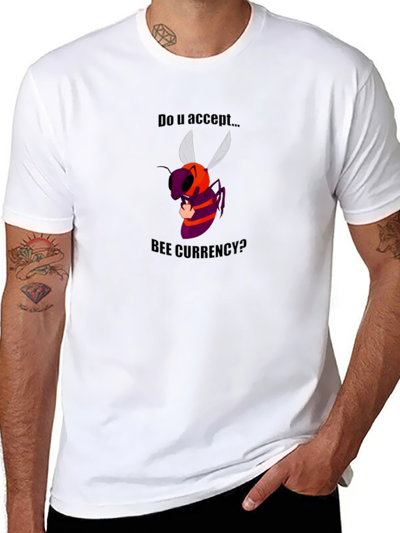 Black Bee Currency Graphic Tee - Accept Crypto? view 8